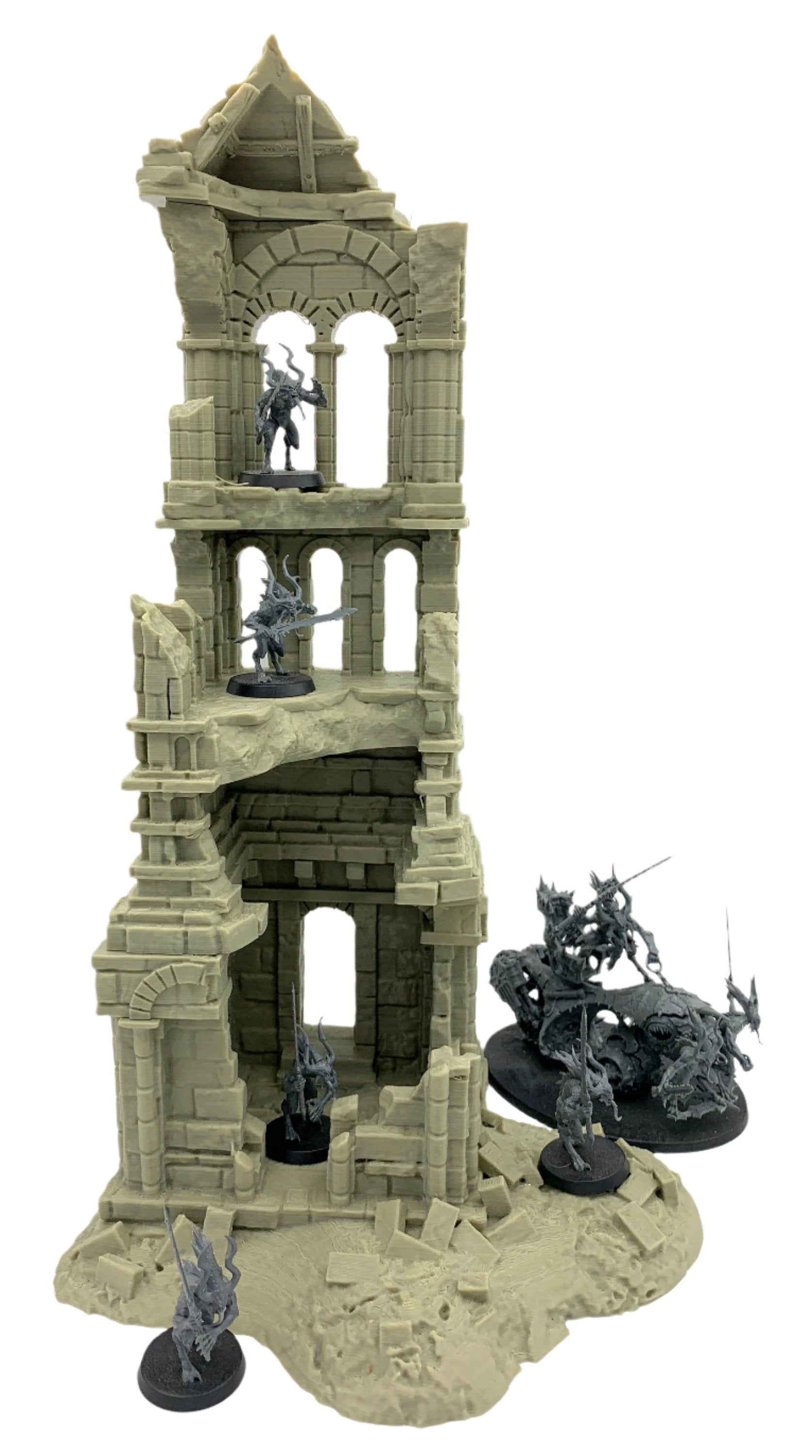 Arkenfel Ruined Tower 1 / Dark Realms Terrain / RPG and Wargame 3d Printed Tabletop Terrain / Licensed Printer
