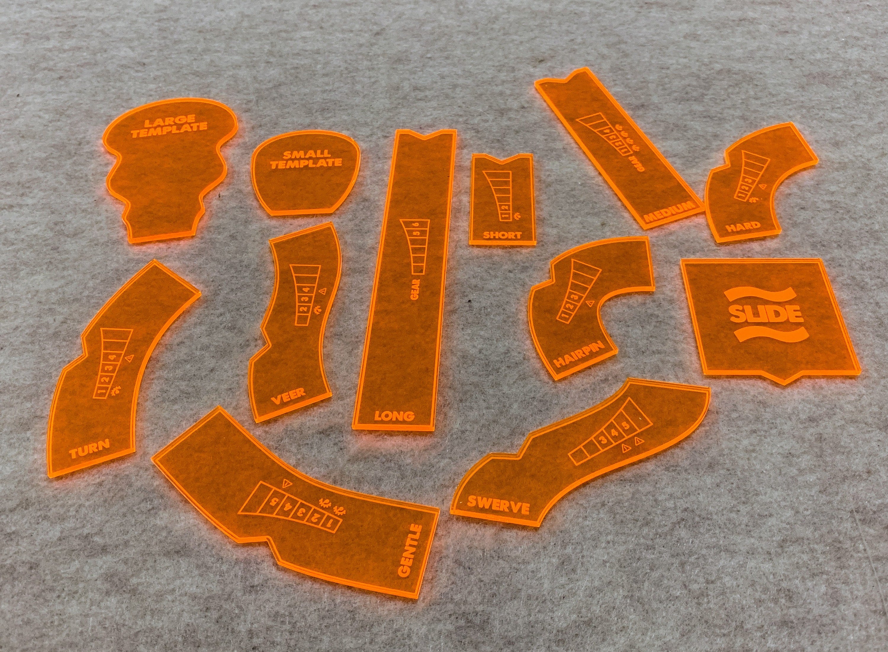 Gaslands Maneuver Templates / Laser Engraved / Multiple Colors / Friends of Gaslands