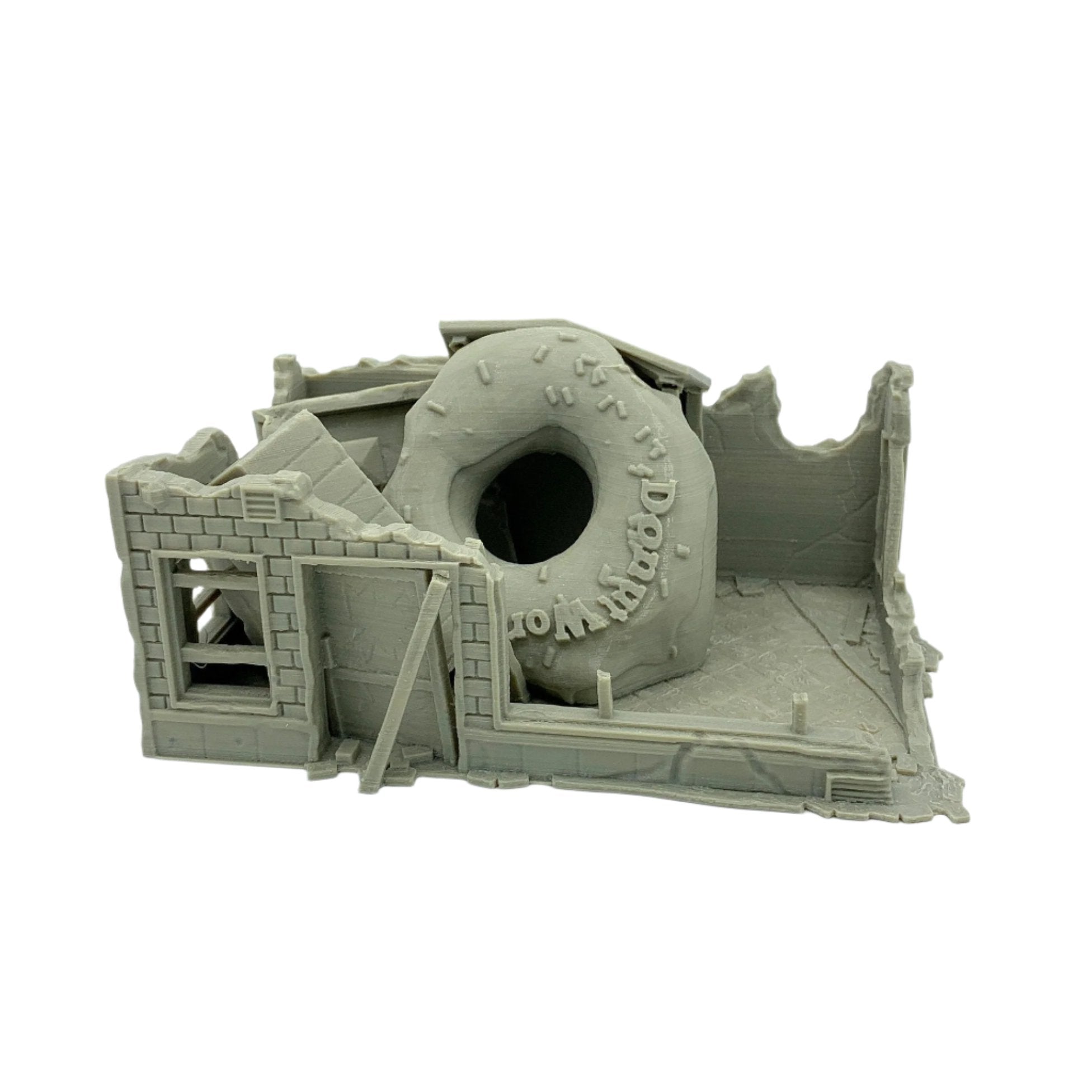 3d Printed Ruined Donut Shop / Crisis Protocol Compatible Option / Corvus Games Terrain Licensed Printer / Print to Order