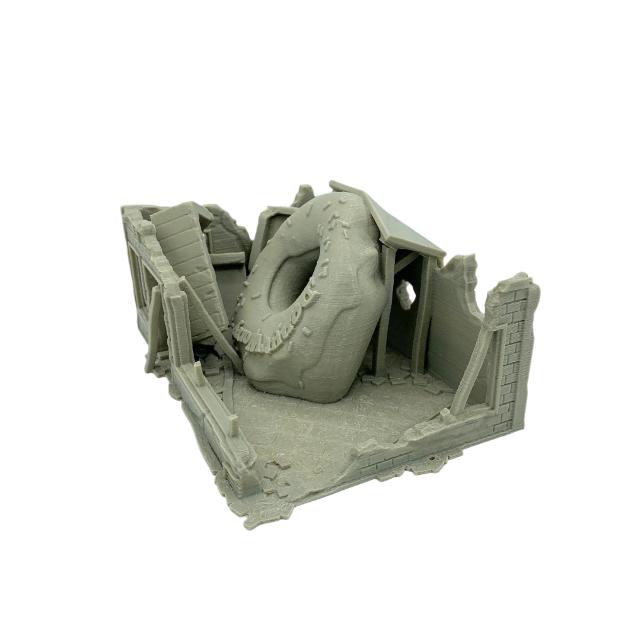 3d Printed Ruined Donut Shop / Crisis Protocol Compatible Option / Corvus Games Terrain Licensed Printer / Print to Order