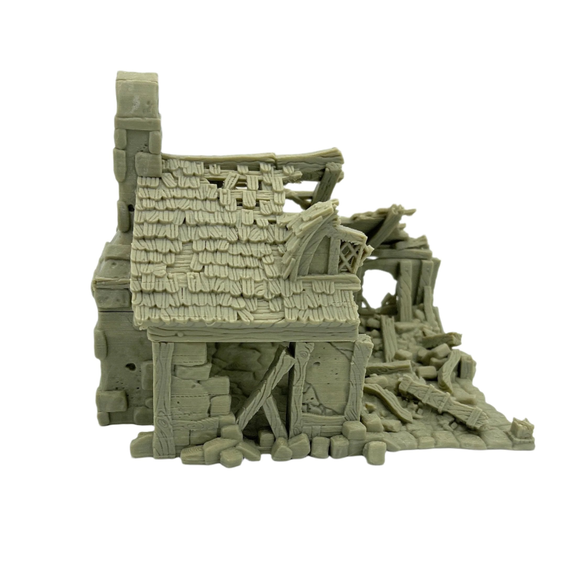 City Of Tarok - Ruined Cottage / 28mm Wargame / RPG 3d Printed Tabletop Terrain