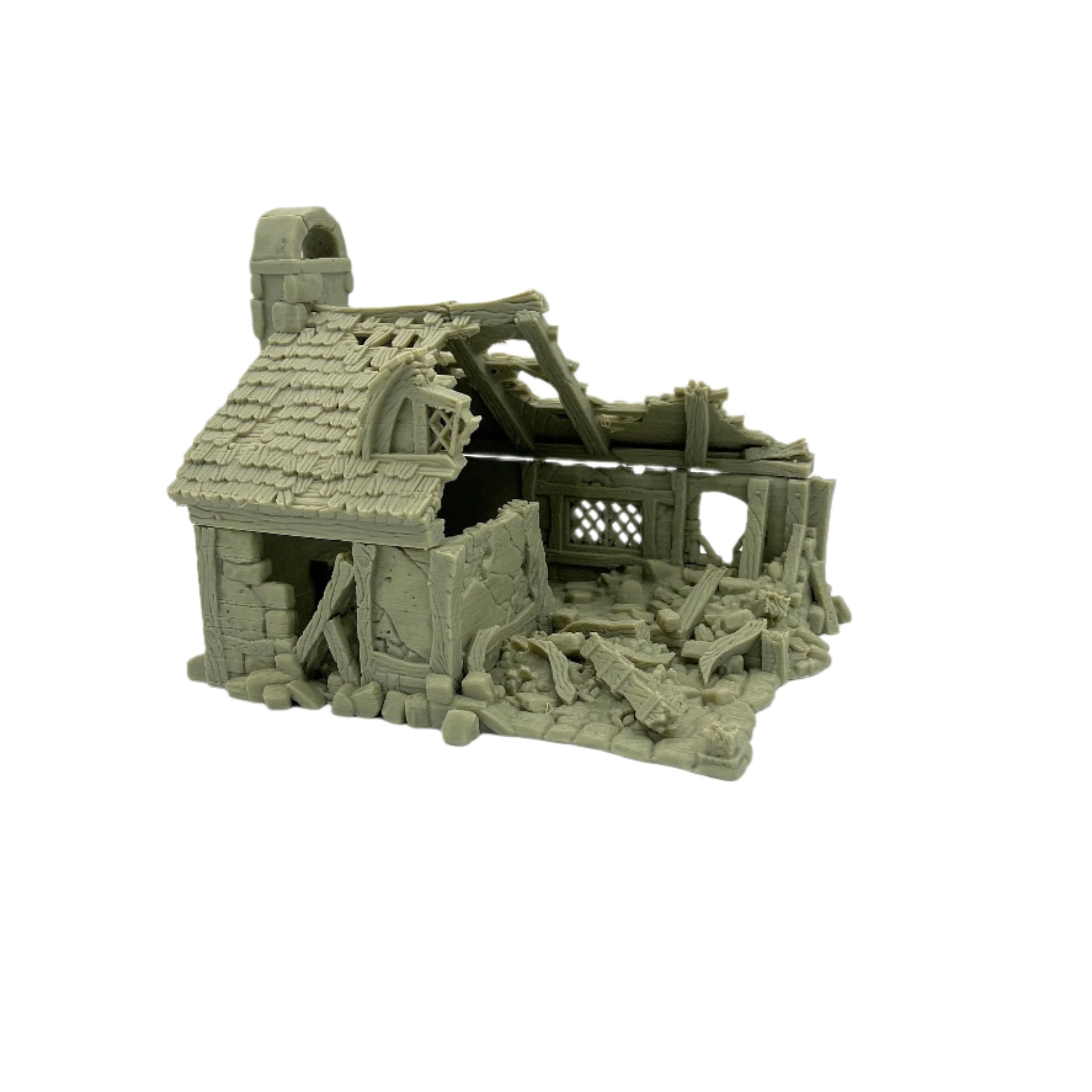 City Of Tarok - Ruined Cottage / 28mm Wargame / RPG 3d Printed Tabletop Terrain