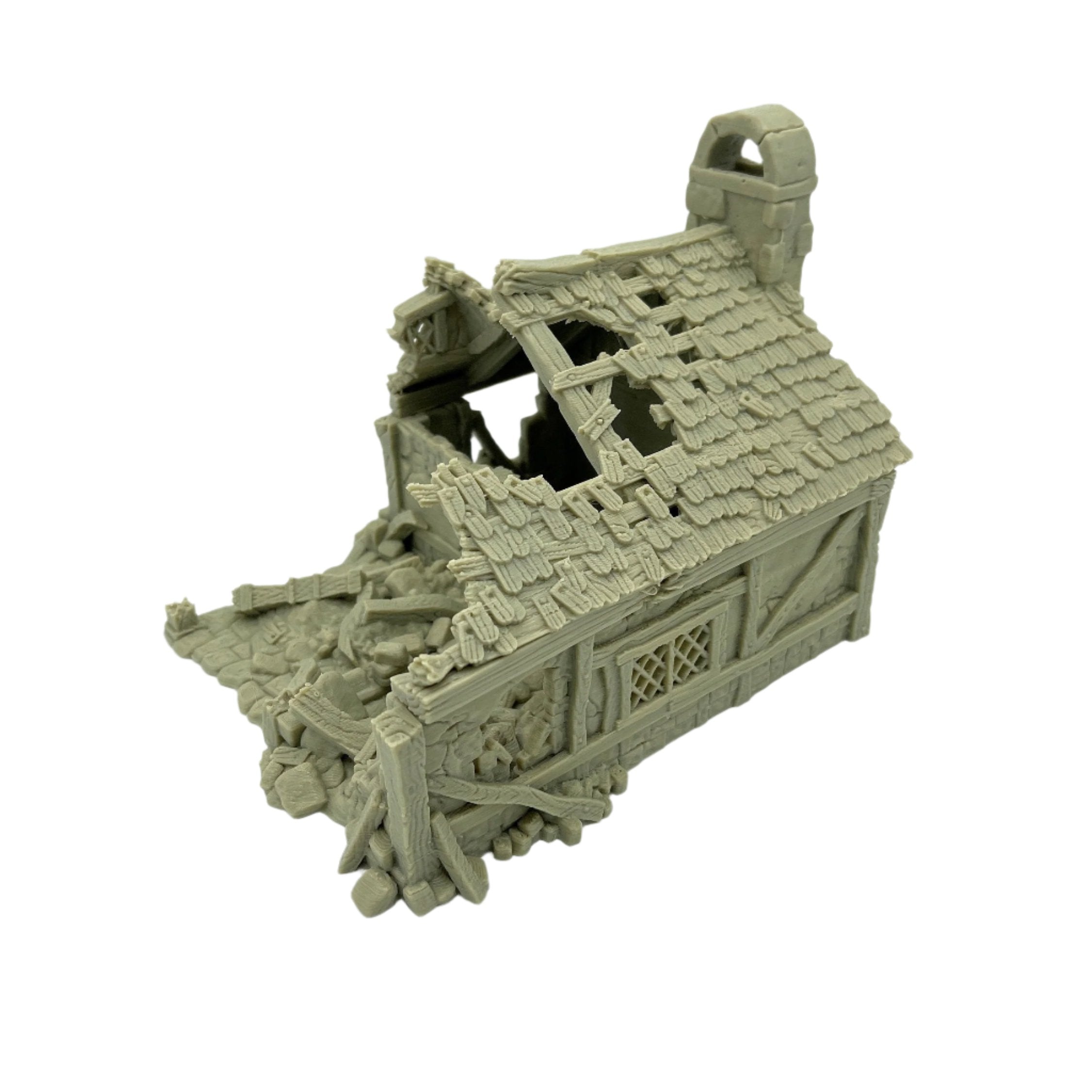 City Of Tarok - Ruined Cottage / 28mm Wargame / RPG 3d Printed Tabletop Terrain