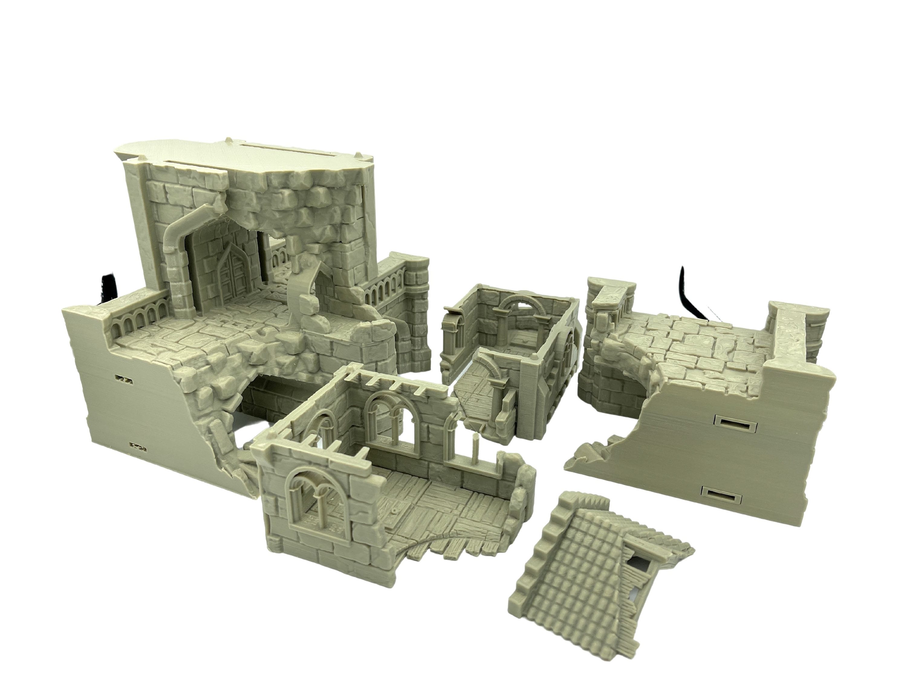 Arkenfel Modular Ruined Bridge GateHouse / Dark Realms Terrain / RPG and Wargame 3d Printed Tabletop Terrain / Licensed Printer