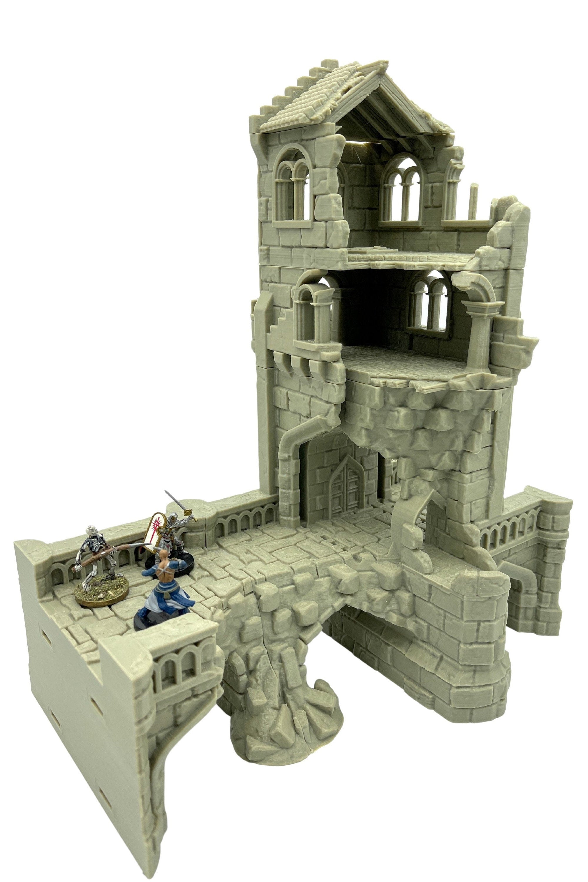 Arkenfel Modular Ruined Bridge GateHouse / Dark Realms Terrain / RPG and Wargame 3d Printed Tabletop Terrain / Licensed Printer