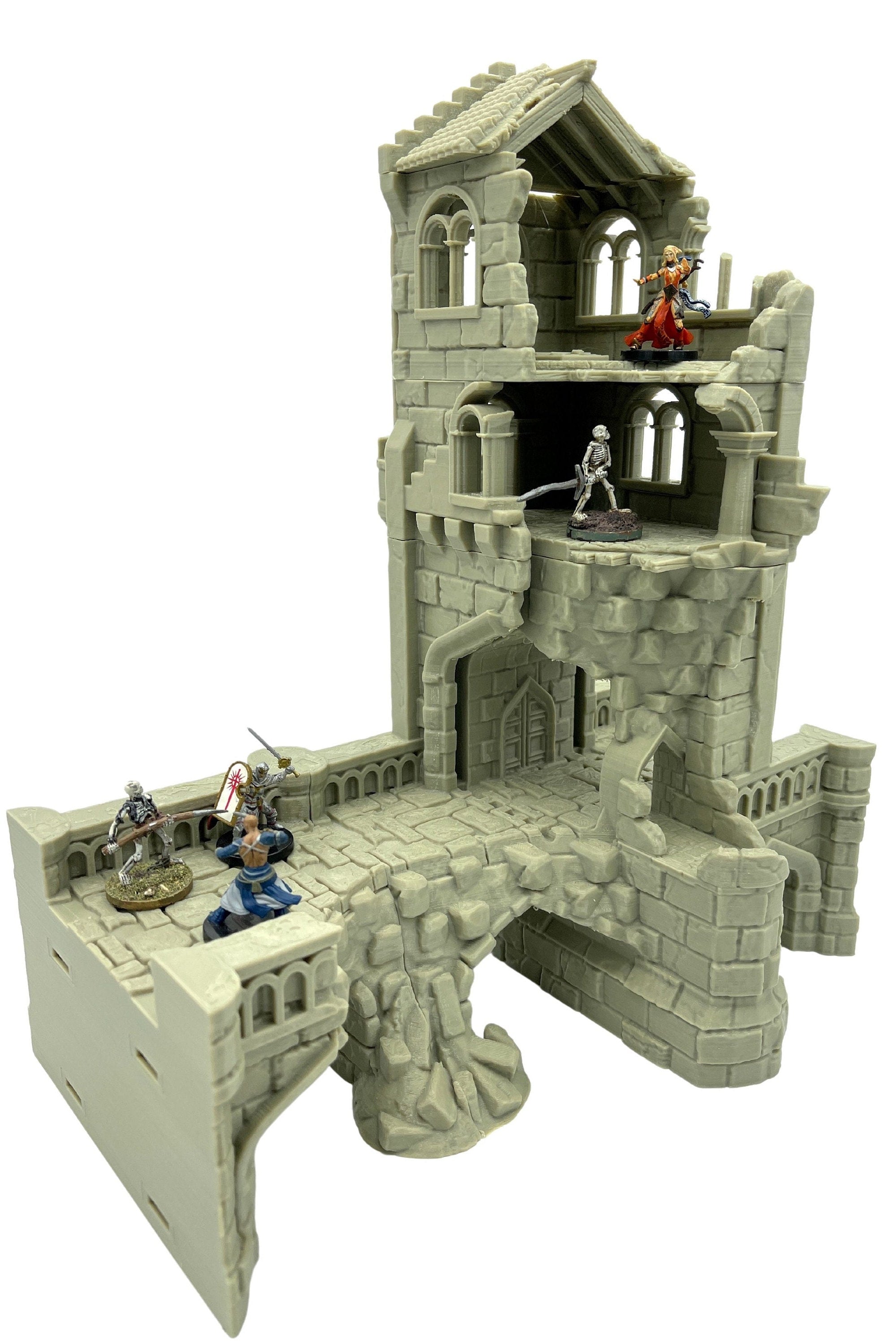 Arkenfel Modular Ruined Bridge GateHouse / Dark Realms Terrain / RPG and Wargame 3d Printed Tabletop Terrain / Licensed Printer