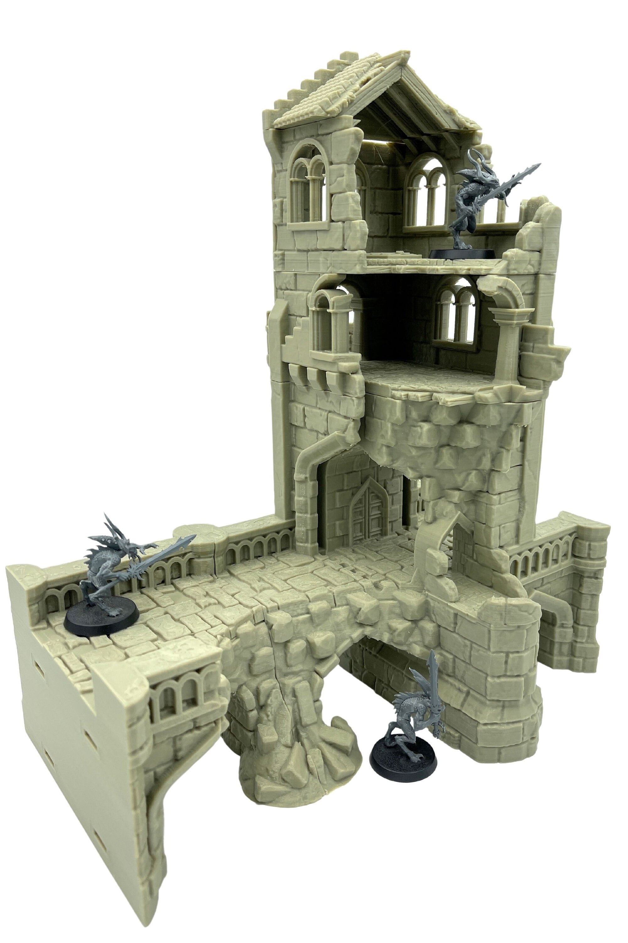 Arkenfel Modular Ruined Bridge GateHouse / Dark Realms Terrain / RPG and Wargame 3d Printed Tabletop Terrain / Licensed Printer
