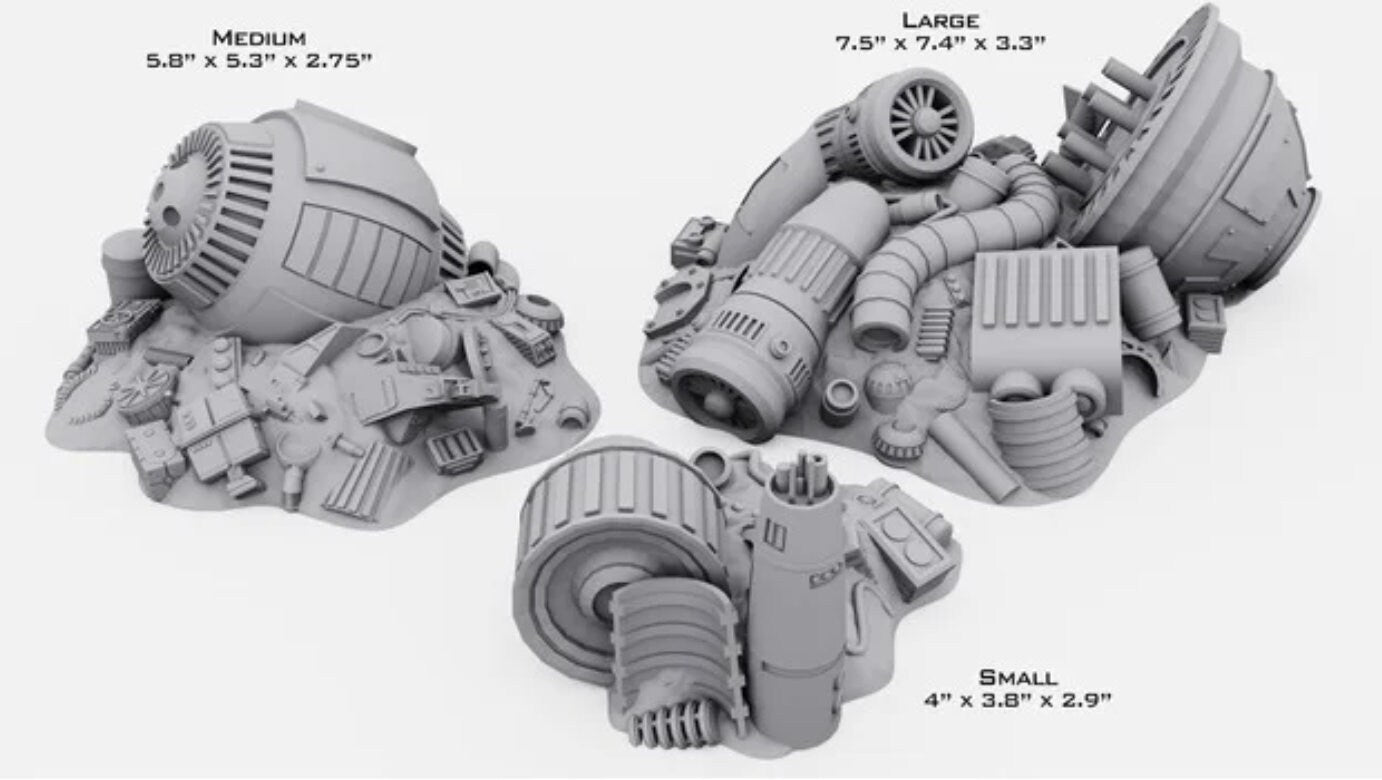 3d Printed Sci-Fi Junkyard Heaps / Imperial Terrain Licensed On-Line Printer / Print to Order