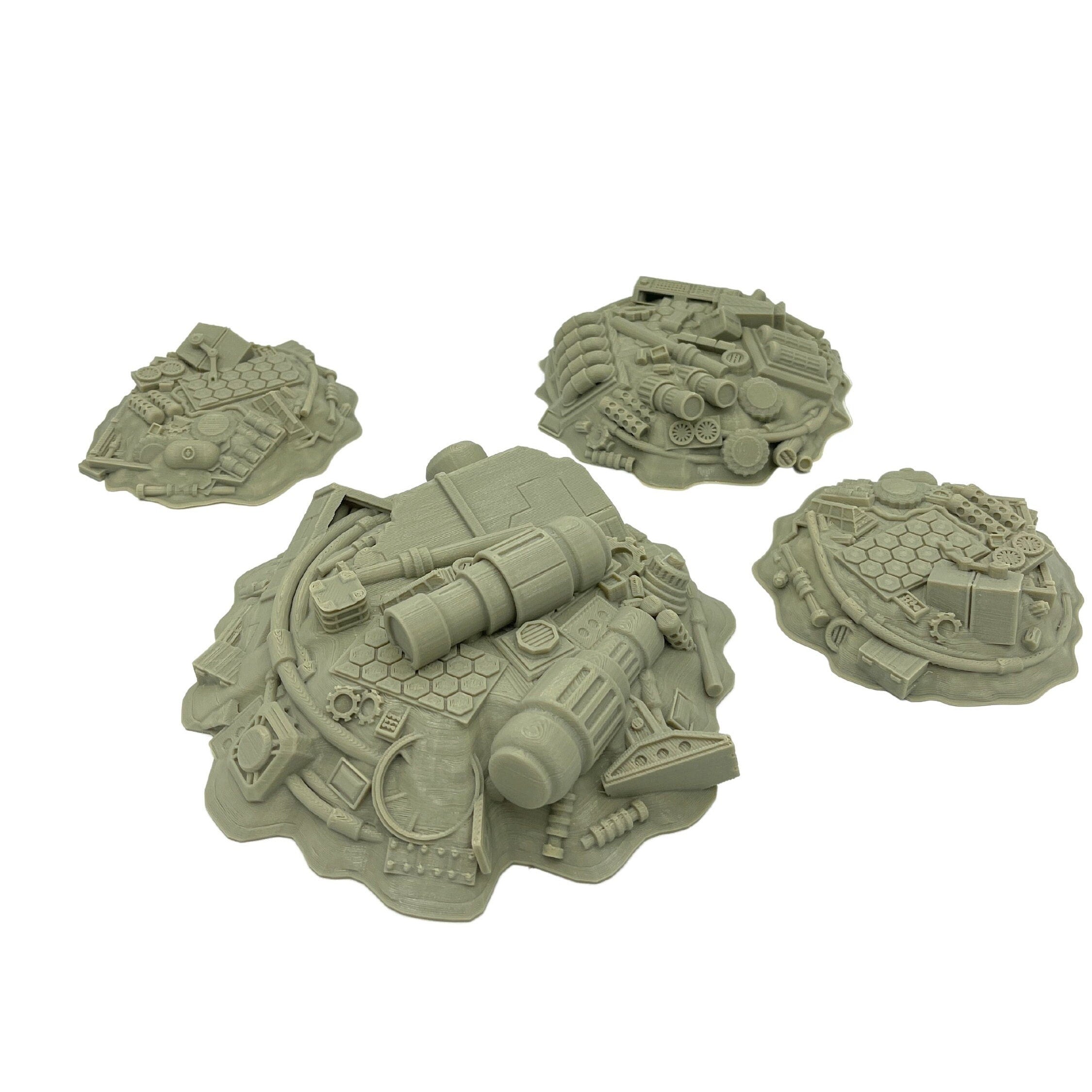 3d Printed / Sci-fi Junk Piles /Star Wars Legion Compatible Pack/ Corvus Games Terrain Licensed Printer / Print to Order