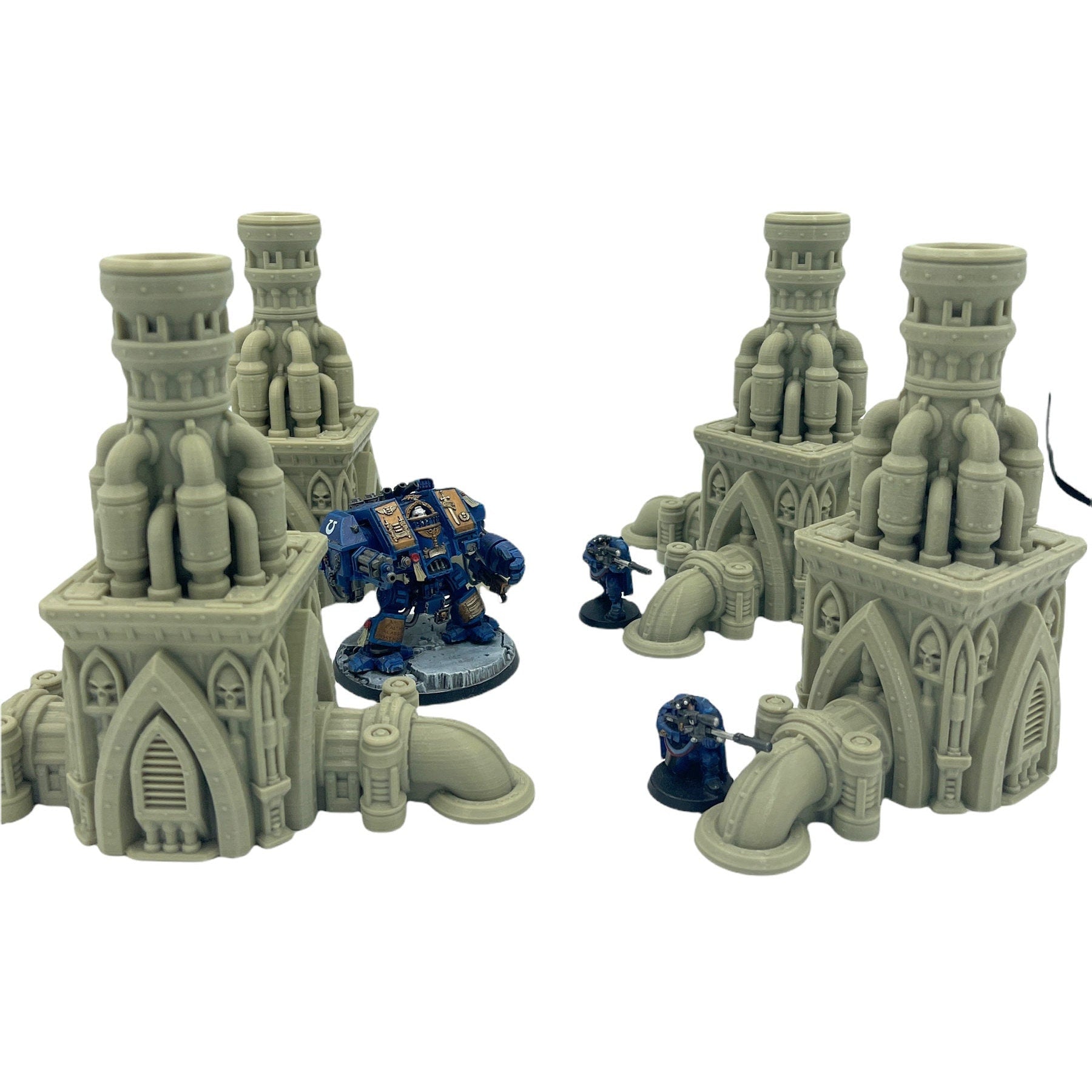 Outpost 21 - Smokestack Scatter Pack / Forbidden Prints / RPG and Wargame 3d Printed Tabletop Terrain / Licensed Printer