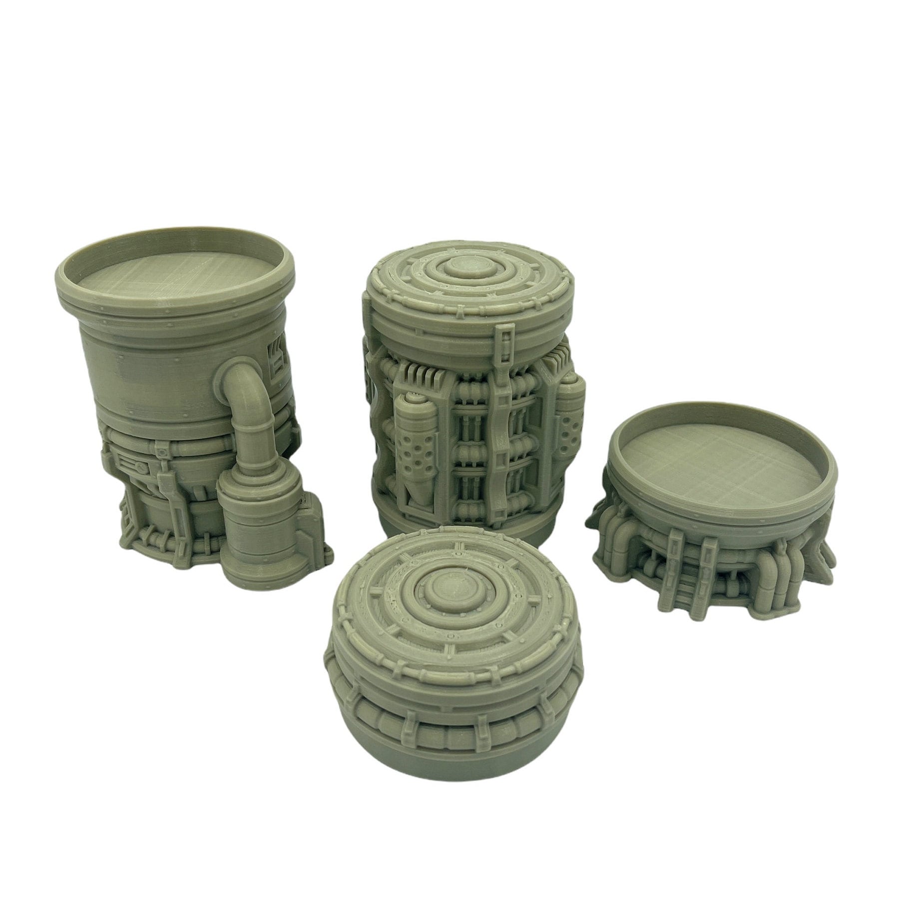 Outpost 21 - Gas Silos Scatter Pack / Forbidden Prints / RPG and Wargame 3d Printed Tabletop Terrain / Licensed Printer