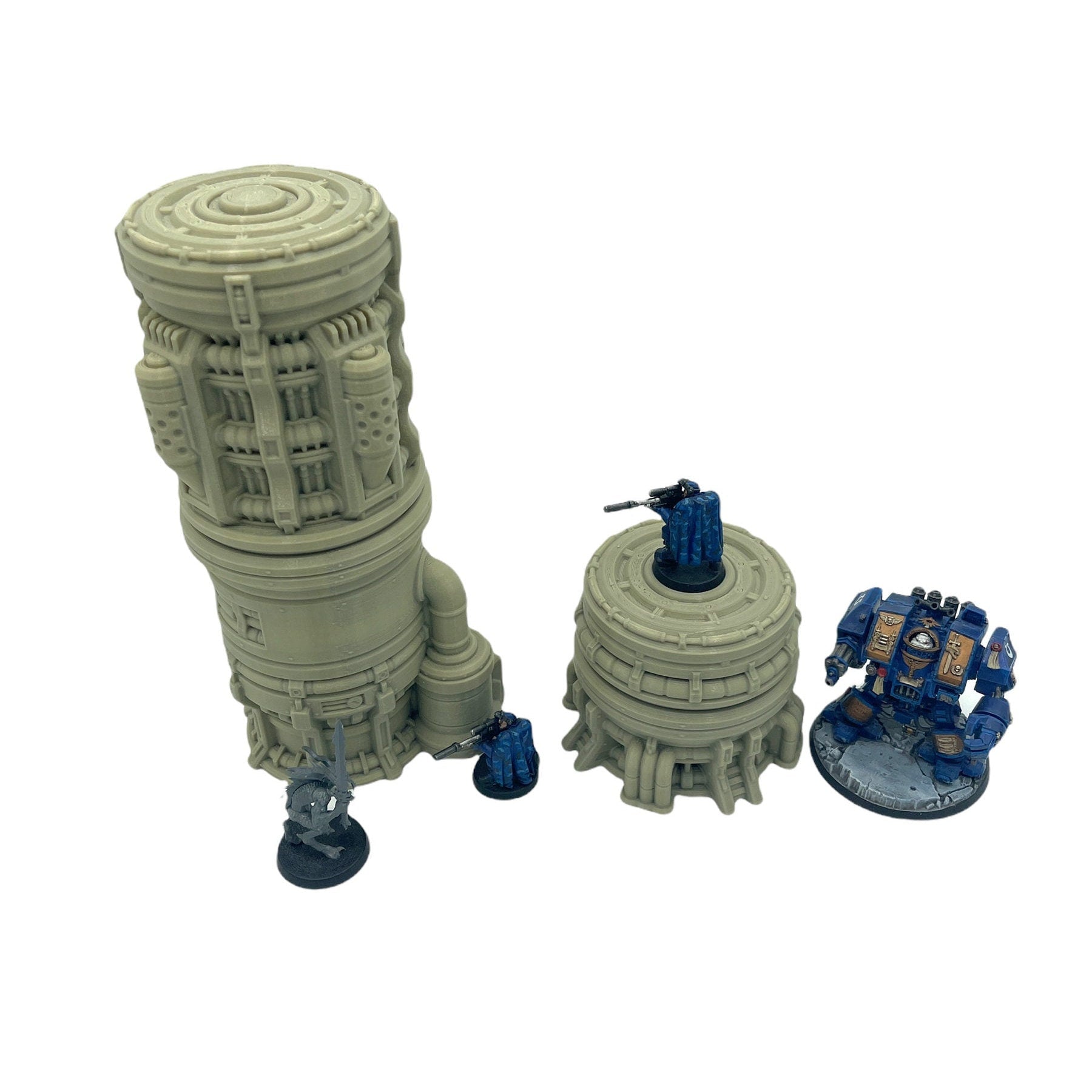 Outpost 21 - Gas Silos Scatter Pack / Forbidden Prints / RPG and Wargame 3d Printed Tabletop Terrain / Licensed Printer