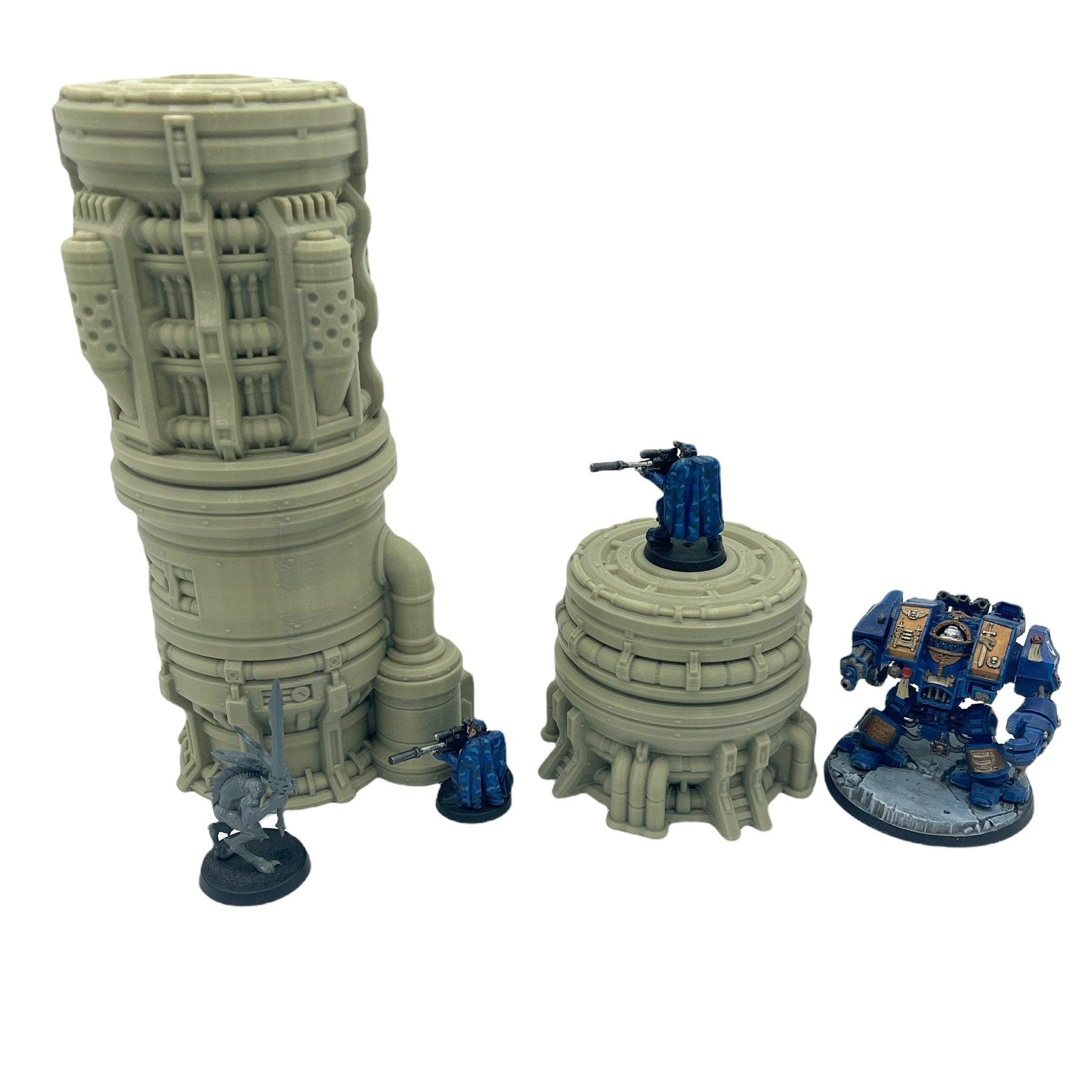 Outpost 21 - Gas Silos Scatter Pack / Forbidden Prints / RPG and Wargame 3d Printed Tabletop Terrain / Licensed Printer