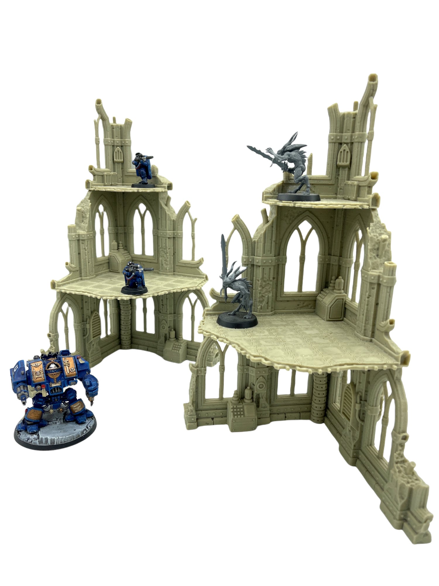 Grim Dark Ruins Set 1 / Terrain 4 Print / RPG and Wargame 3d Printed Tabletop Terrain / Licensed Printer