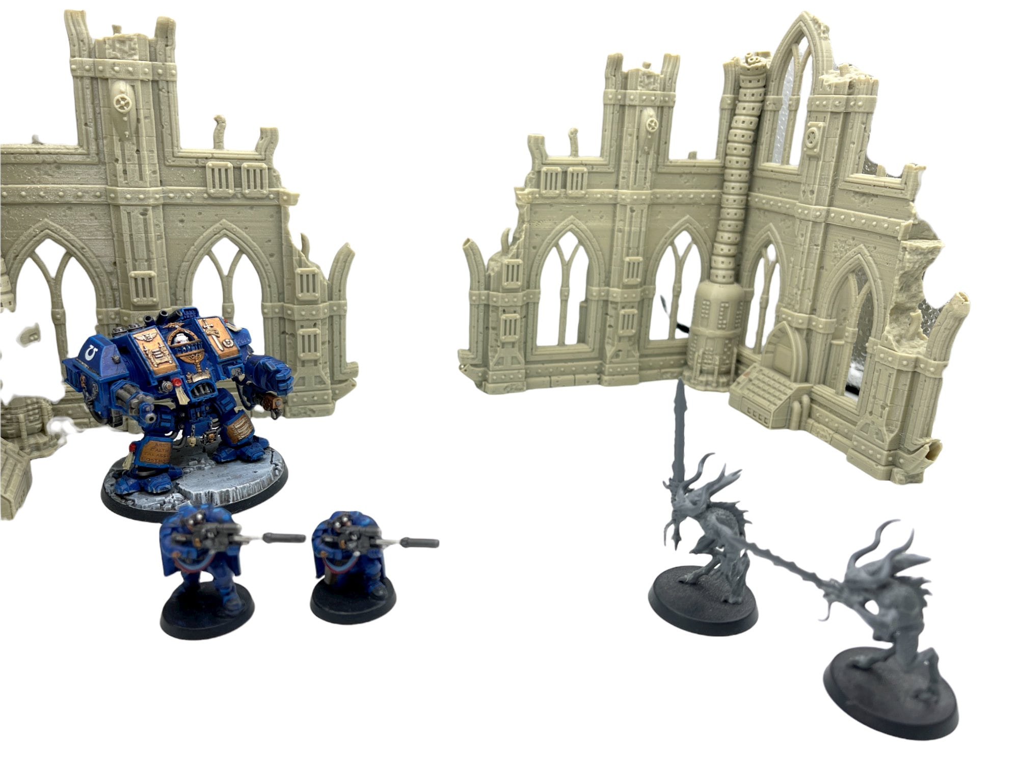 Grim Dark Ruins Set 2 / Terrain 4 Print / RPG and Wargame 3d Printed Tabletop Terrain / Licensed Printer