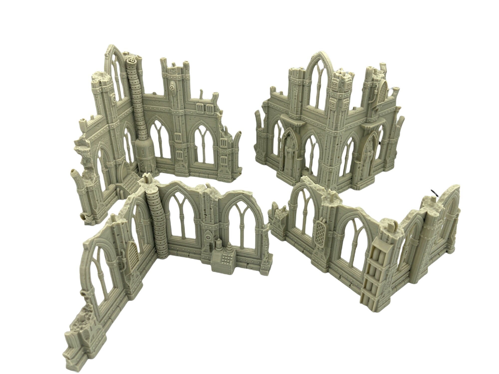 Grim Dark Ruins Set 2 / Terrain 4 Print / RPG and Wargame 3d Printed Tabletop Terrain / Licensed Printer