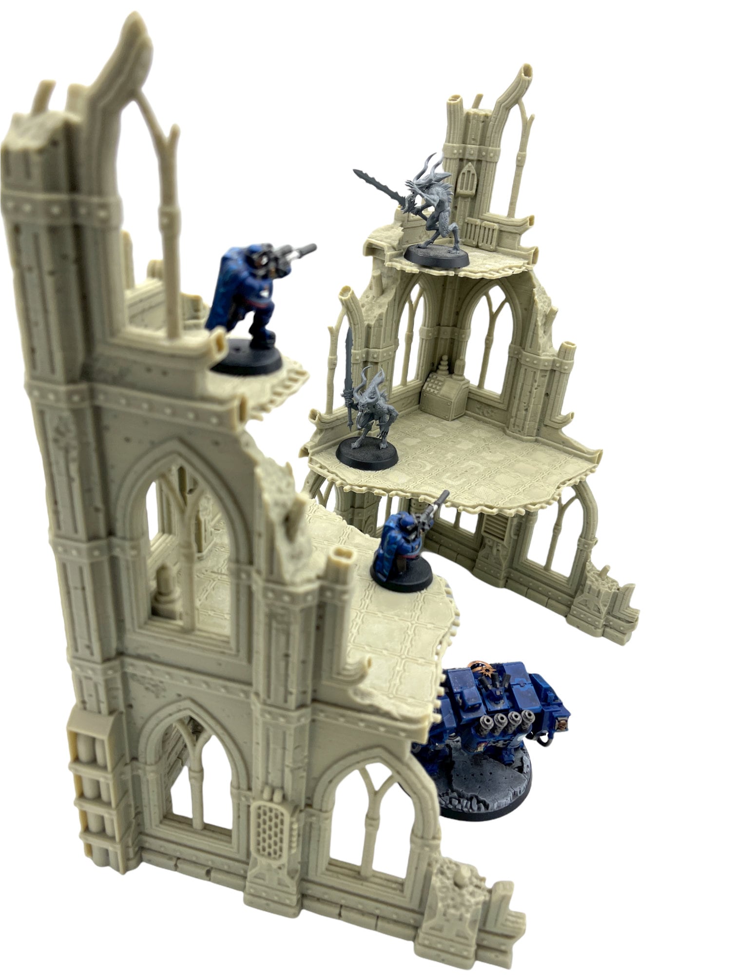 Grim Dark Ruins Set 1 / Terrain 4 Print / RPG and Wargame 3d Printed Tabletop Terrain / Licensed Printer