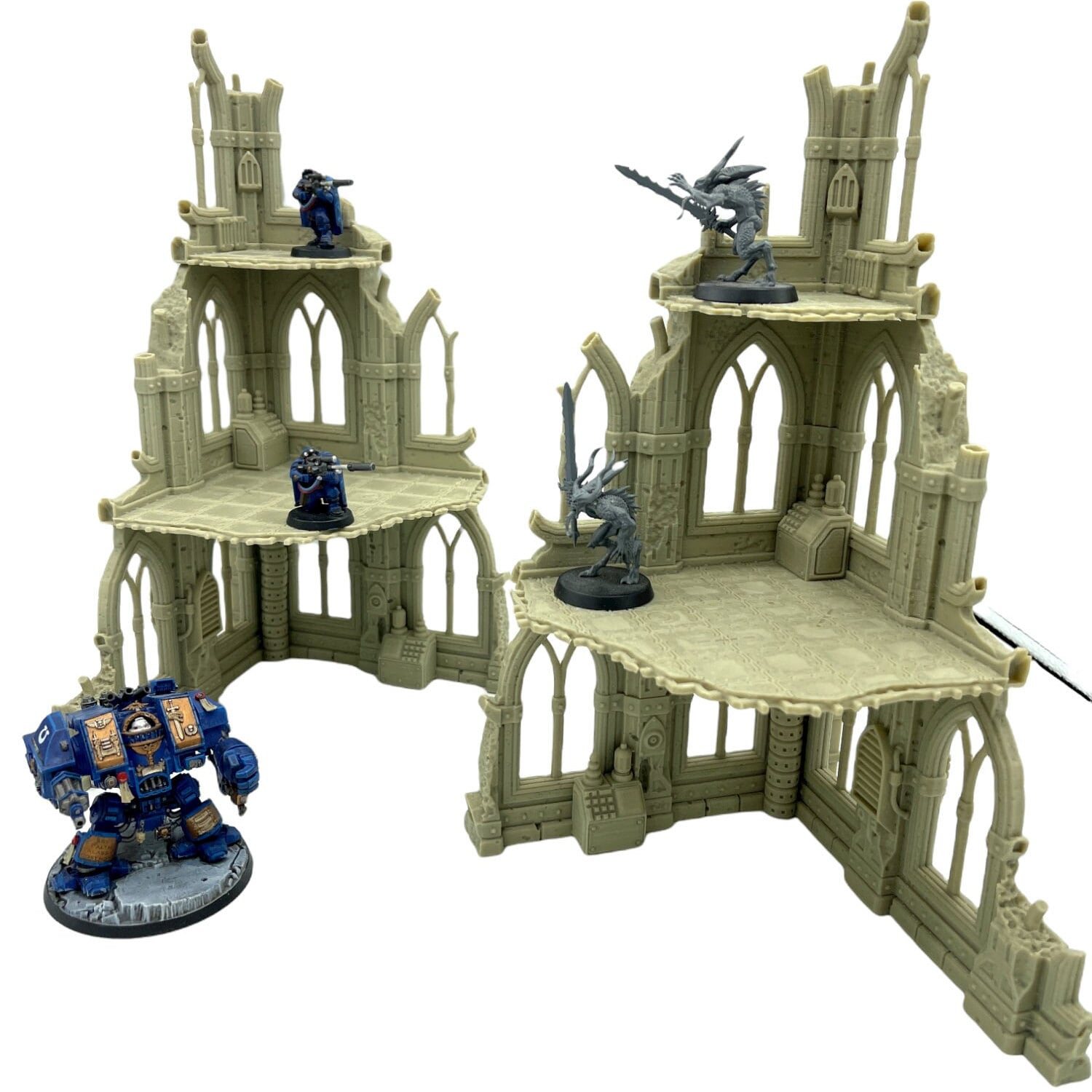 Grim Dark Ruins Set 1 / Terrain 4 Print / RPG and Wargame 3d Printed Tabletop Terrain / Licensed Printer