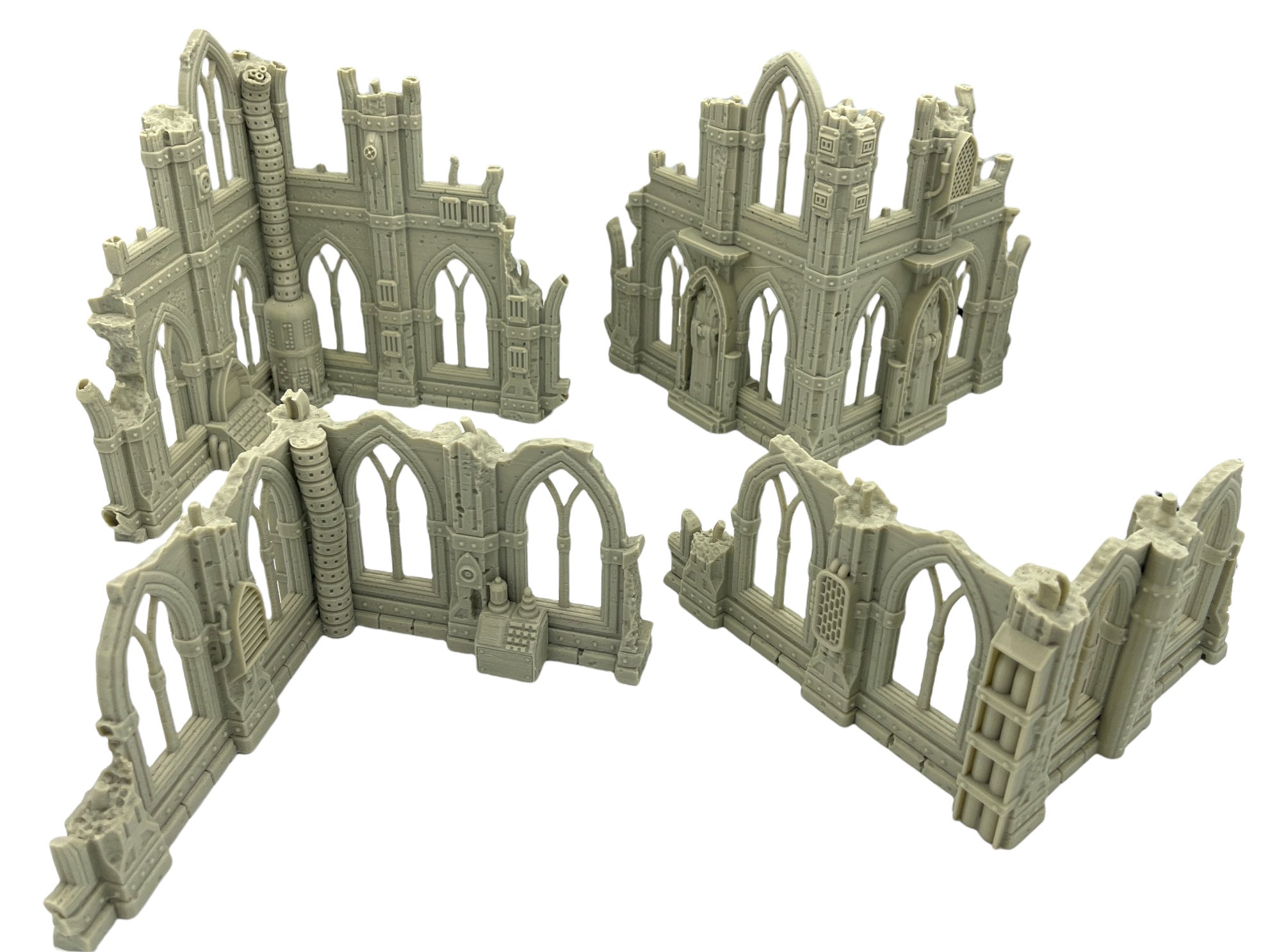 Grim Dark Ruins Set 2 / Terrain 4 Print / RPG and Wargame 3d Printed Tabletop Terrain / Licensed Printer