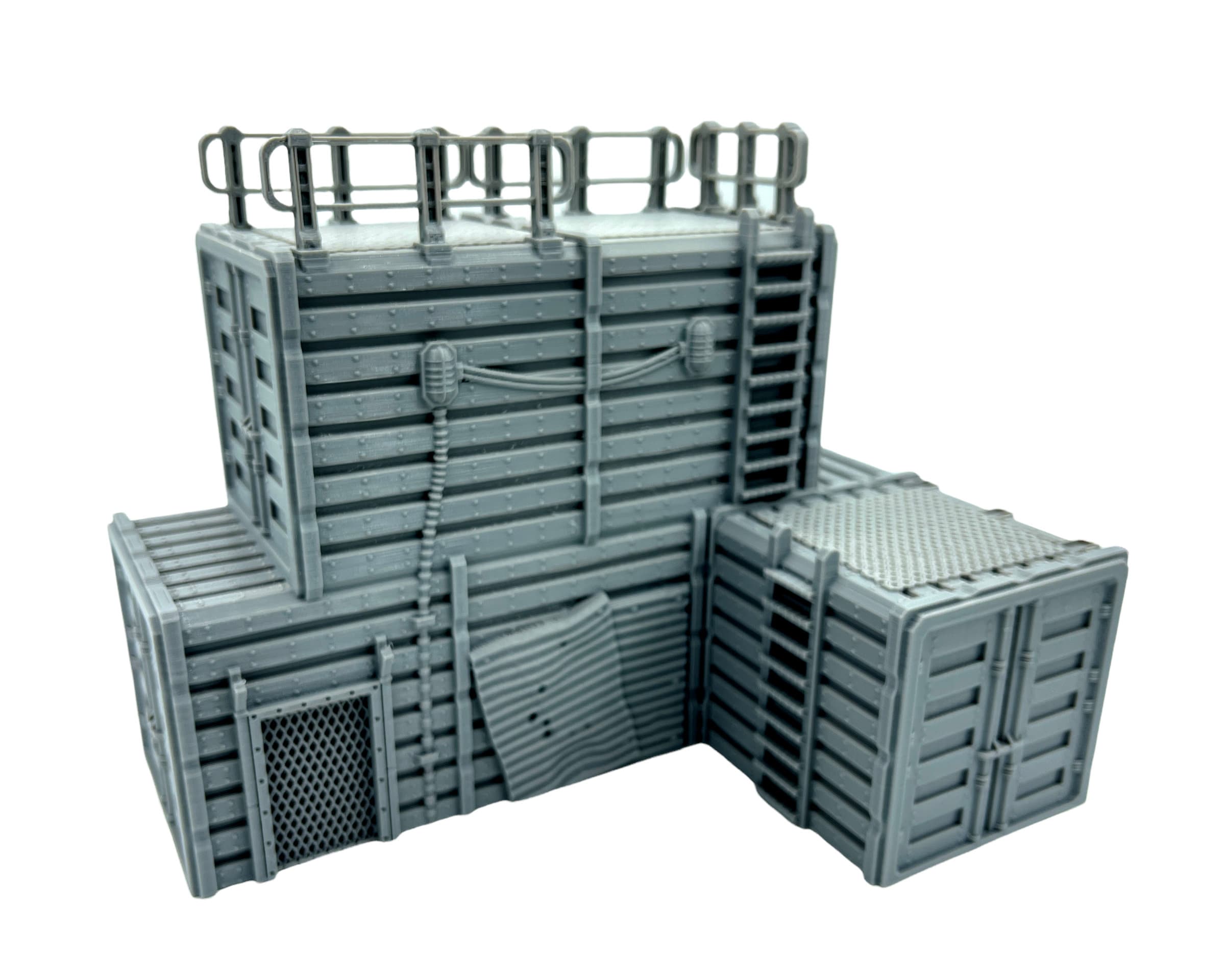 City Docks Container Stack 1 / Sacrusmundus / RPG and Wargame 3d Printed Tabletop Terrain / Legion / 40k / Shatterpoint