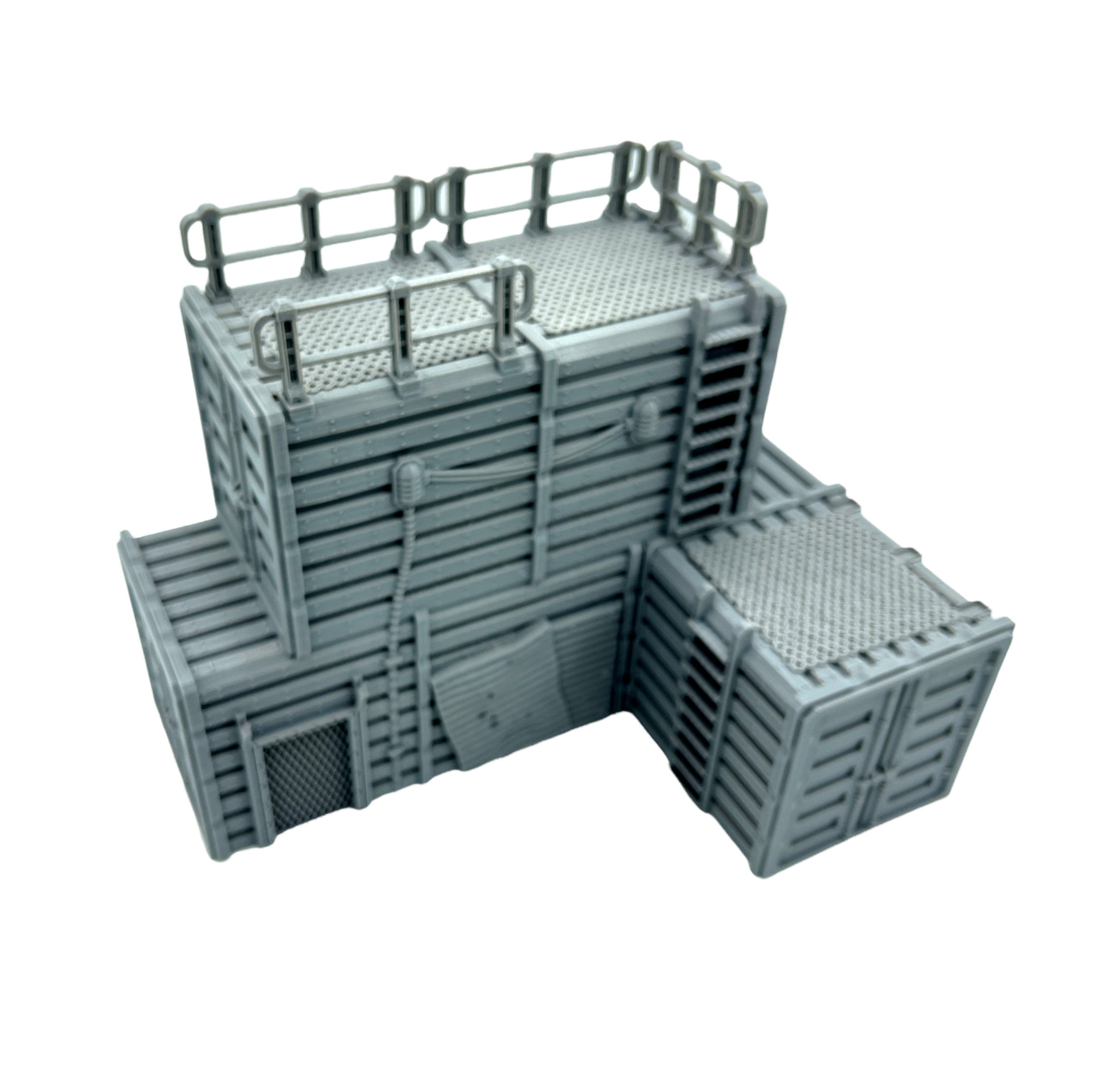 City Docks Container Stack 1 / Sacrusmundus / RPG and Wargame 3d Printed Tabletop Terrain / Legion / 40k / Shatterpoint