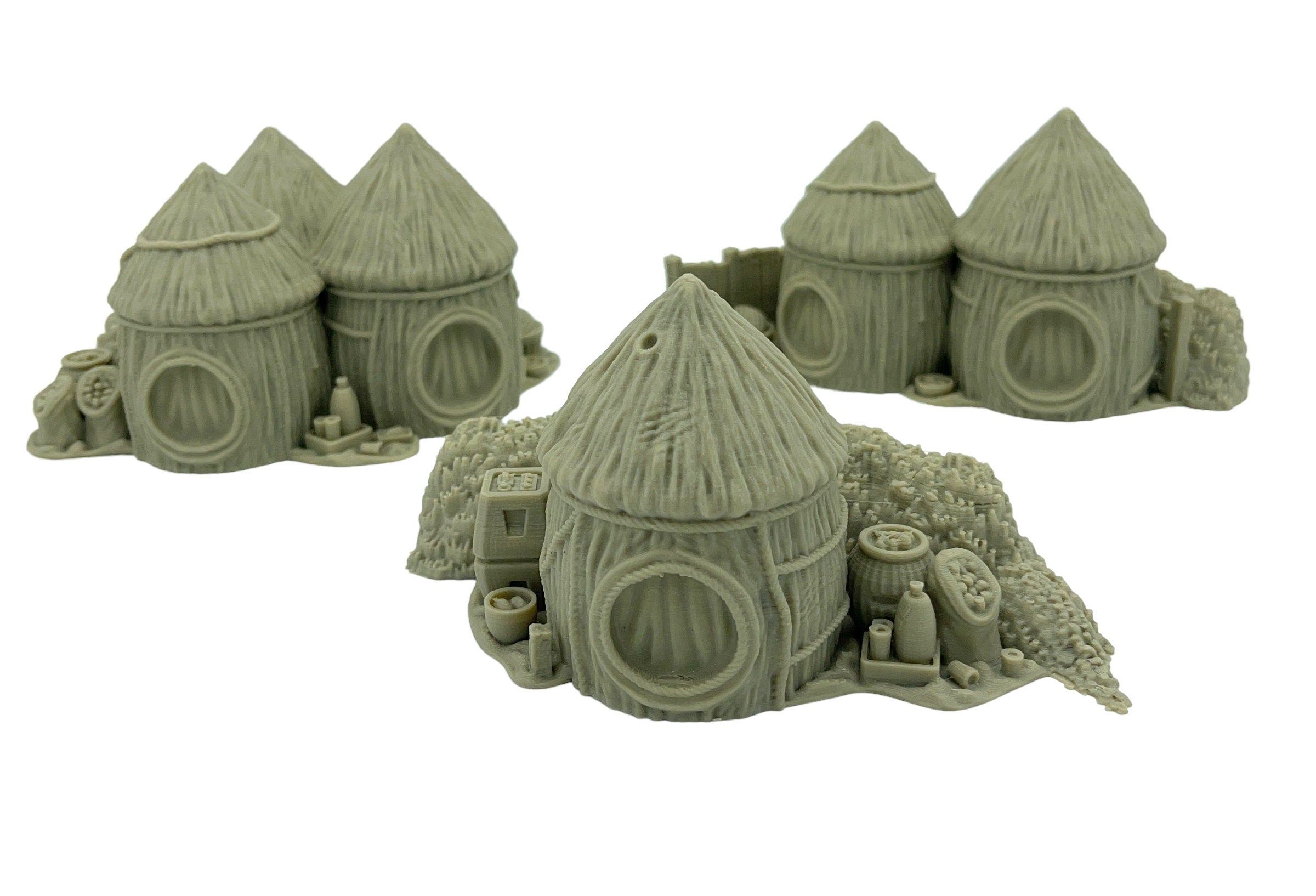 Expedition Camp Forest Huts by Jesús Labiano / Legion / 40k / Shatterpoint / Licensed On-Line Printer / Print to Order