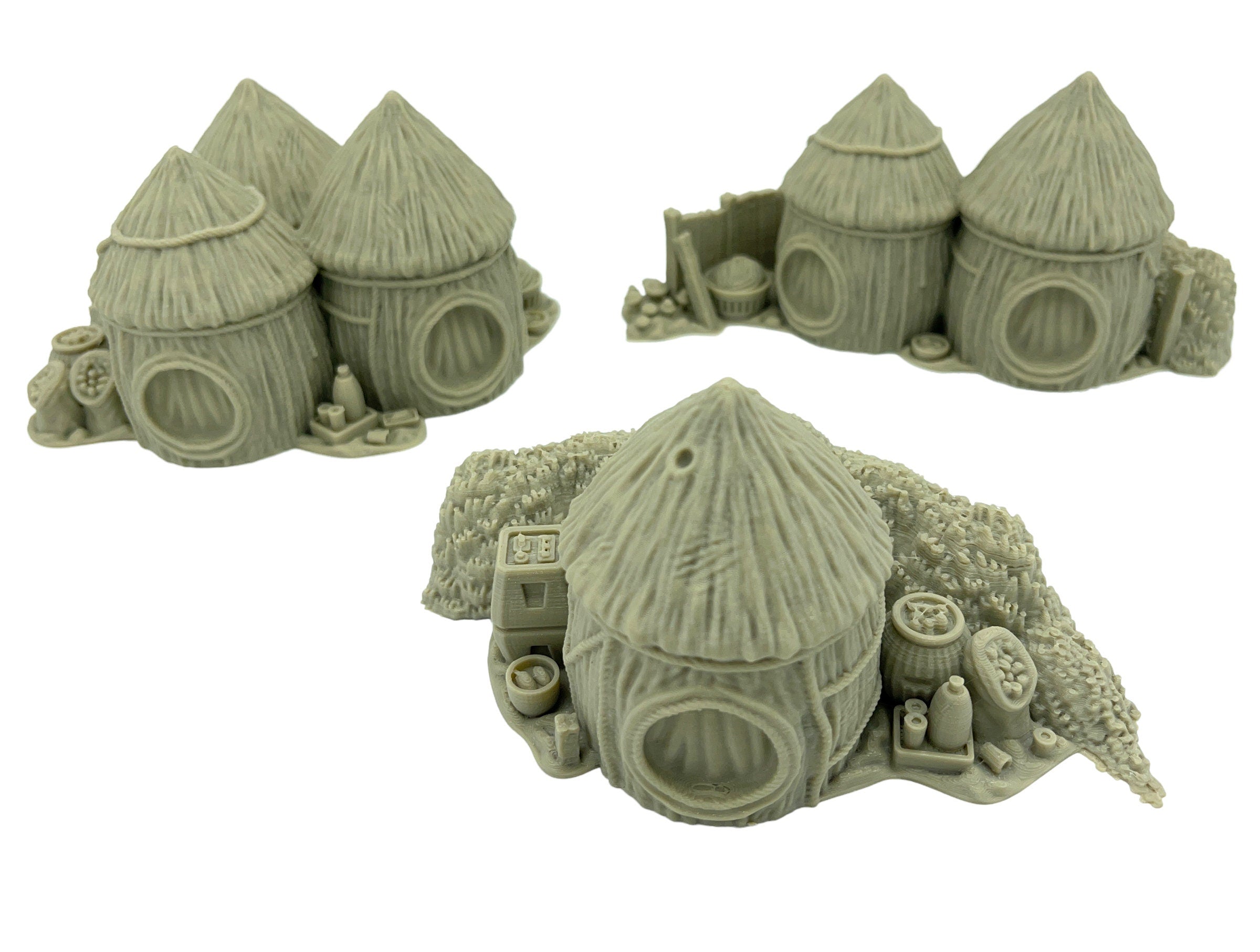 Expedition Camp Forest Huts by Jesús Labiano / Legion / 40k / Shatterpoint / Licensed On-Line Printer / Print to Order