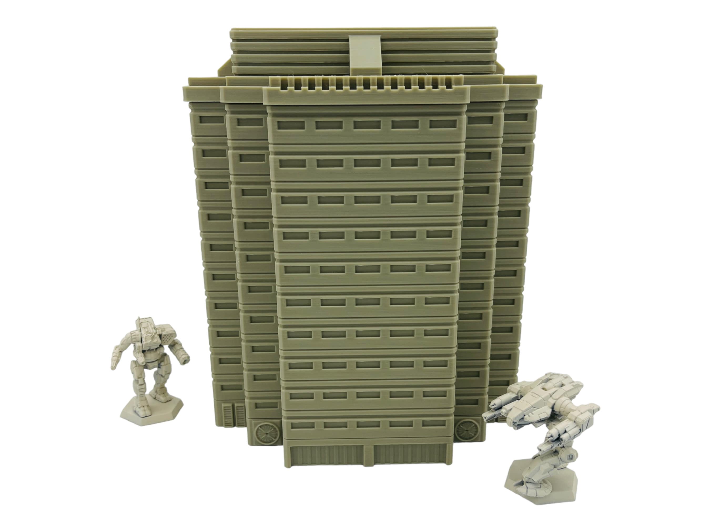 Mecha City Large Corporate Building - Epic Scale Terrain (6mm - 8mm compatible)