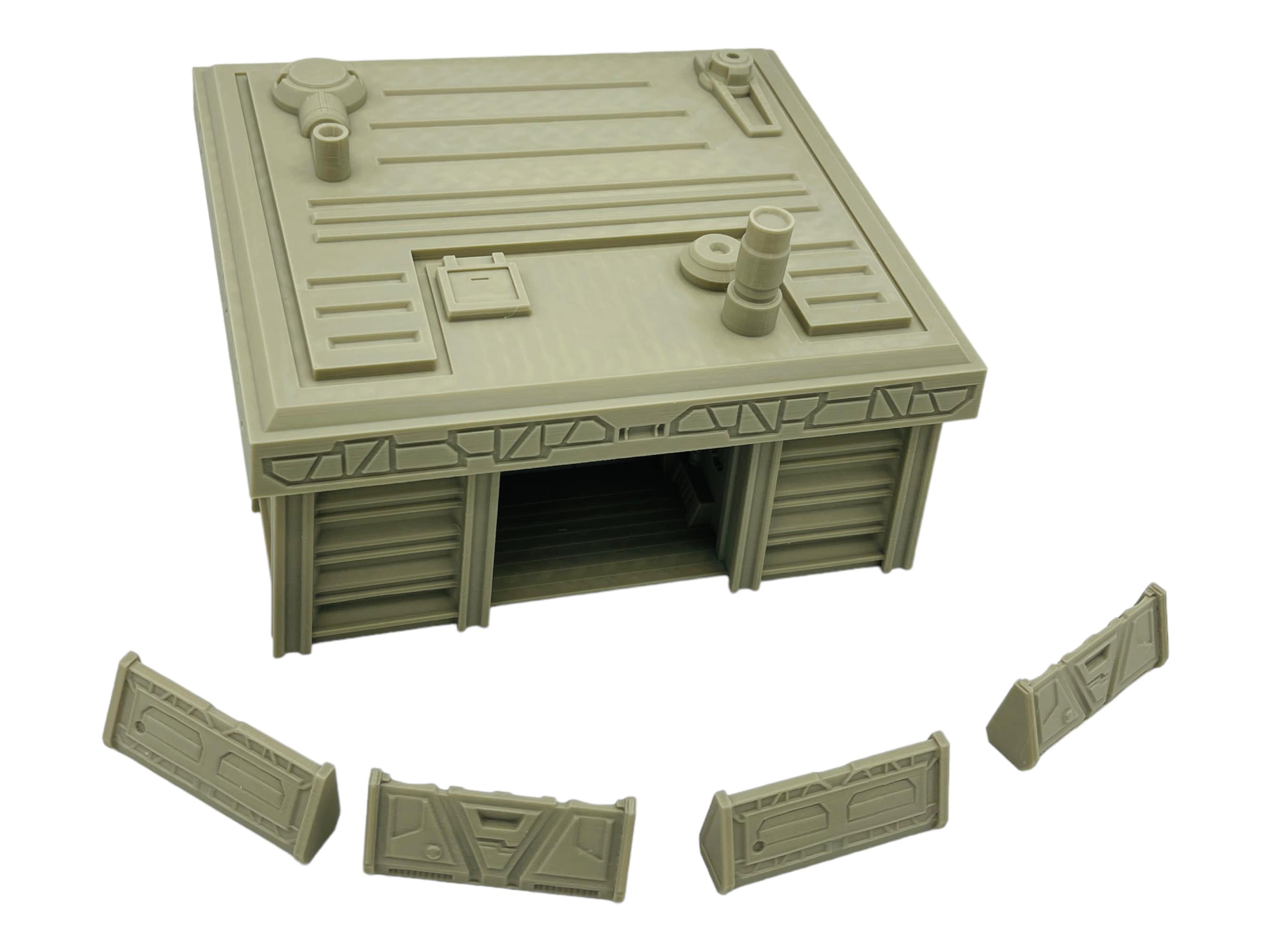 Imperial Bunker w/ Barricades / Txarli Factory / Legion and Wargame 3d Printed Tabletop Terrain / Licensed Printer