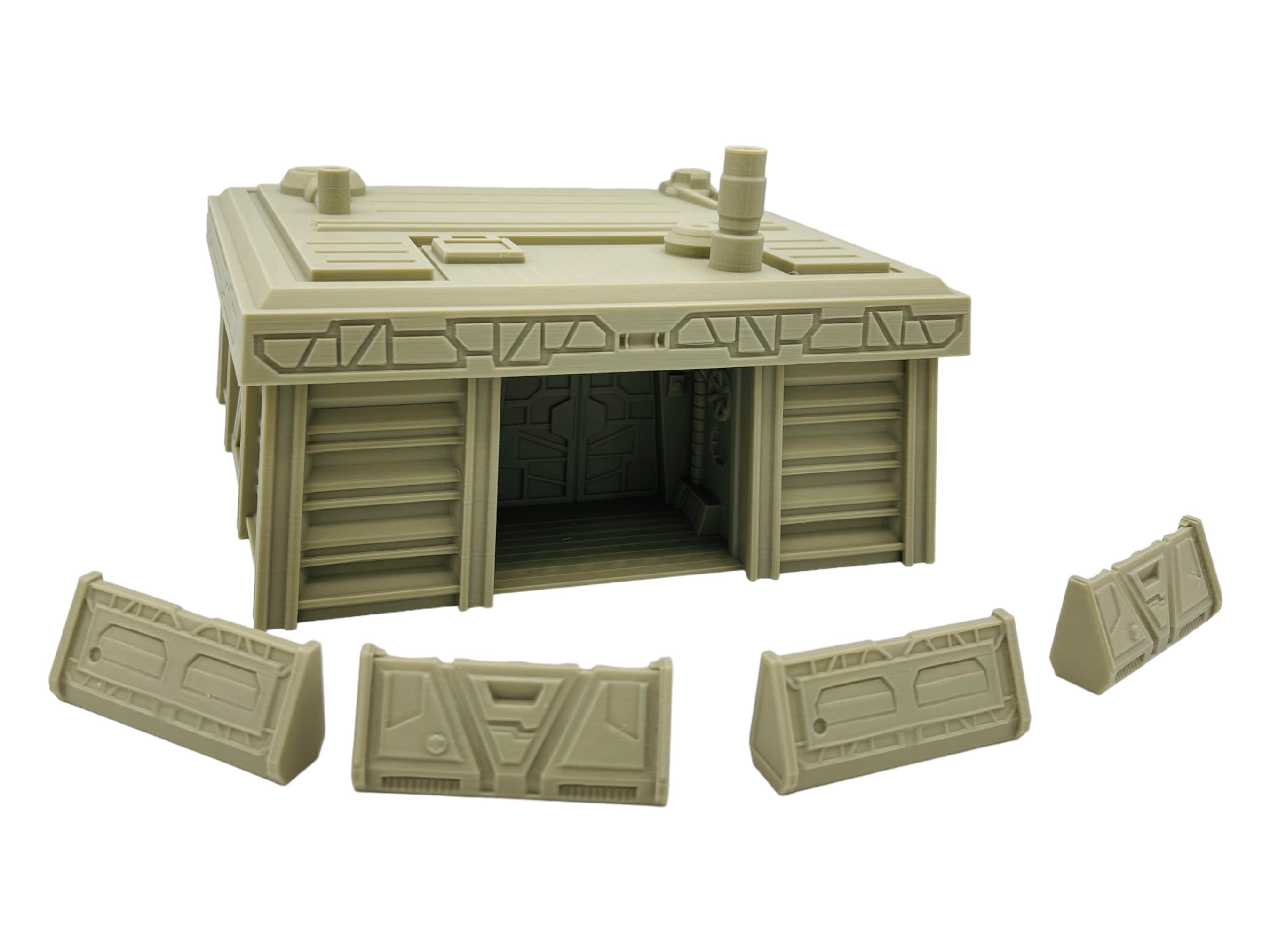Imperial Bunker w/ Barricades / Txarli Factory / Legion and Wargame 3d Printed Tabletop Terrain / Licensed Printer