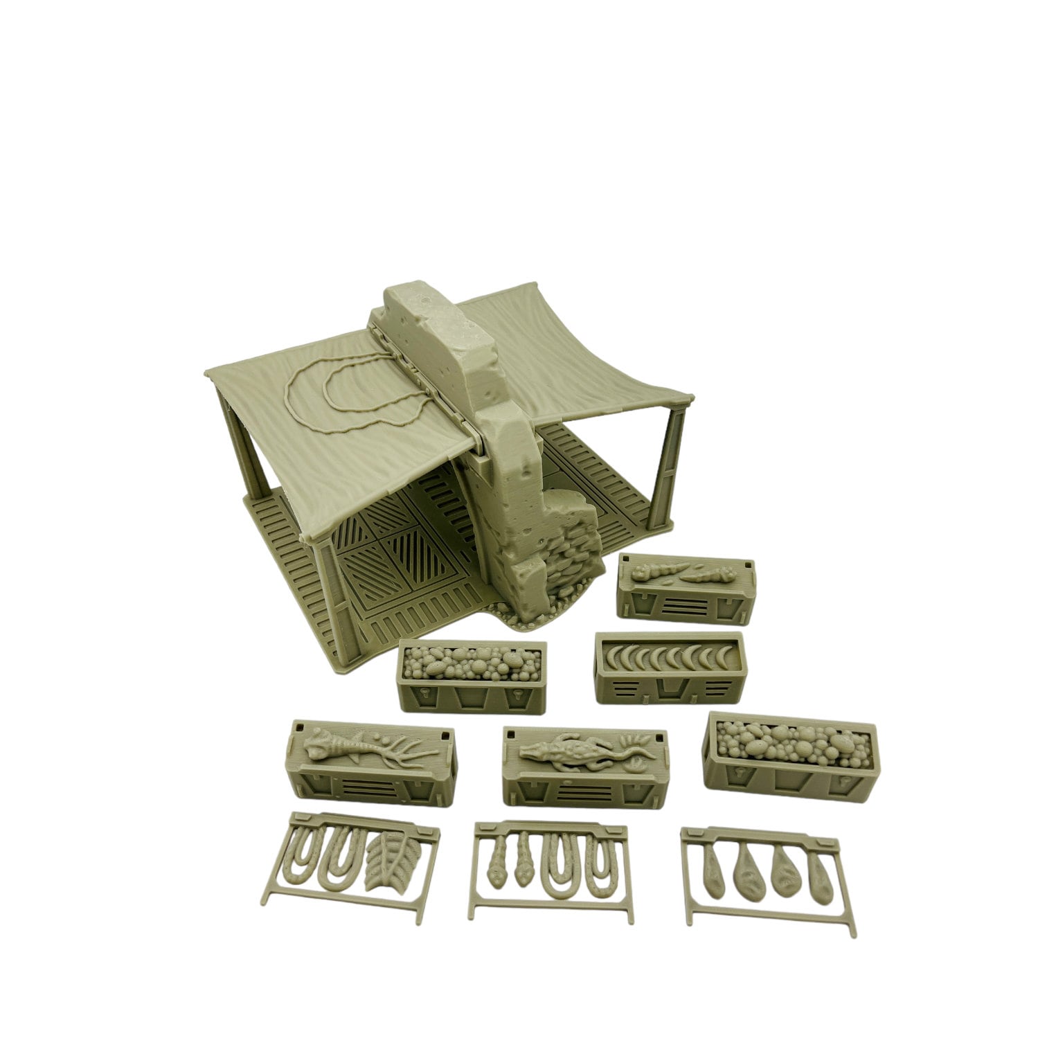 Outpost Market Stall by Jesús Labiano / Legion / 40k / Shatterpoint / Licensed On-Line Printer / Print to Order