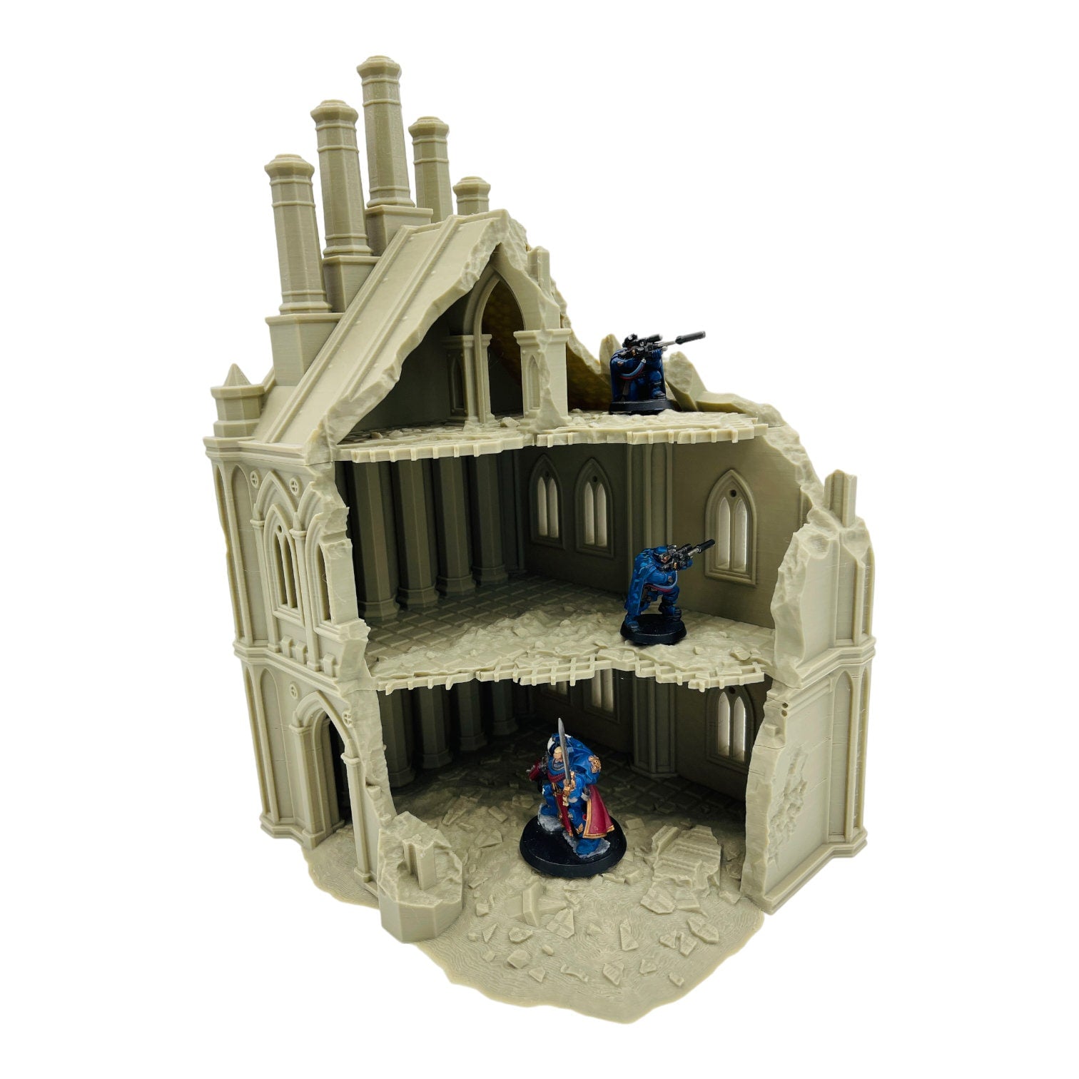 Imperial Industrial Ruins 1 / 40k Terrain / Legion Terrain / Grimdark Tabletop Terrain / Sacrusmundus Licensed Printer