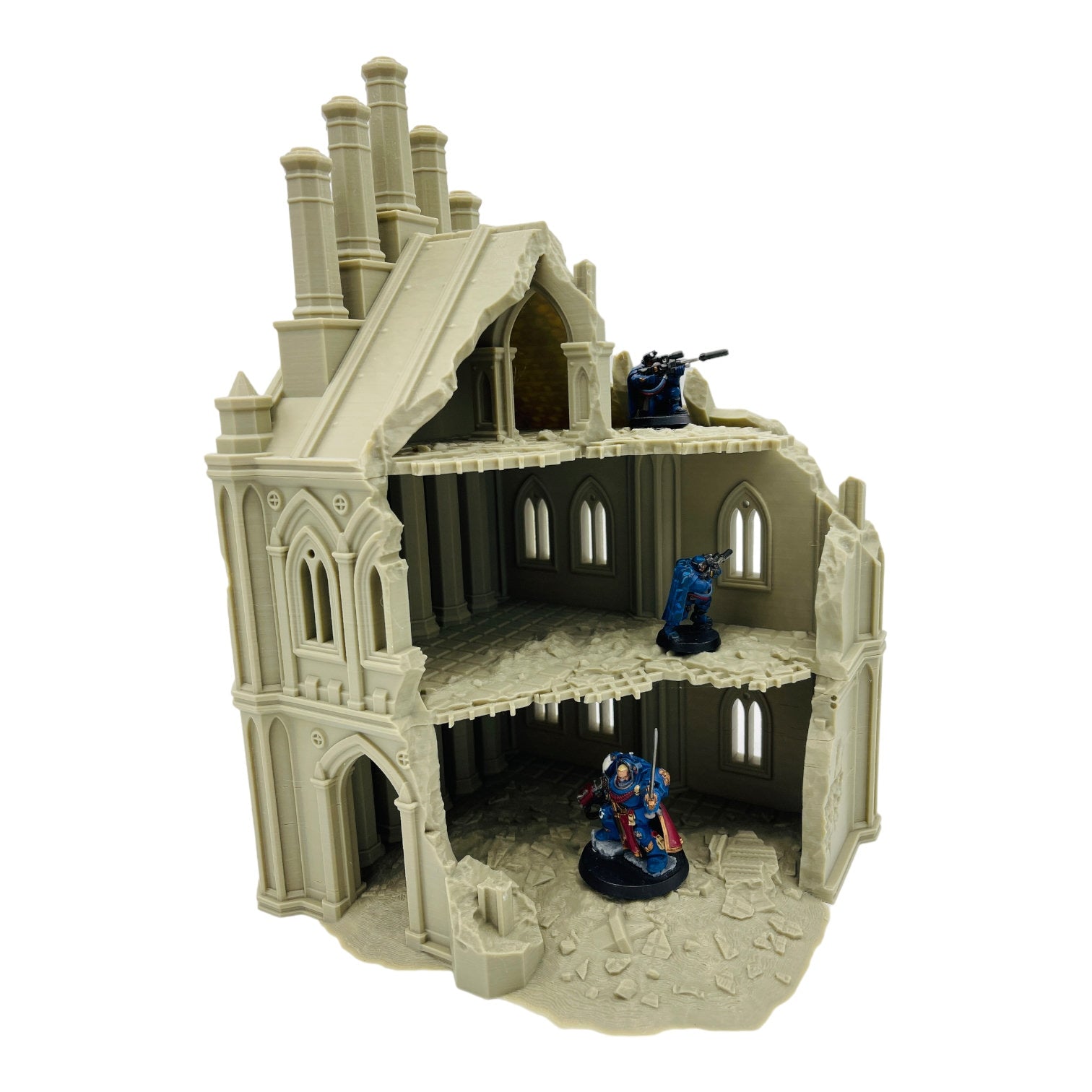 Imperial Industrial Ruins 1 / 40k Terrain / Legion Terrain / Grimdark Tabletop Terrain / Sacrusmundus Licensed Printer
