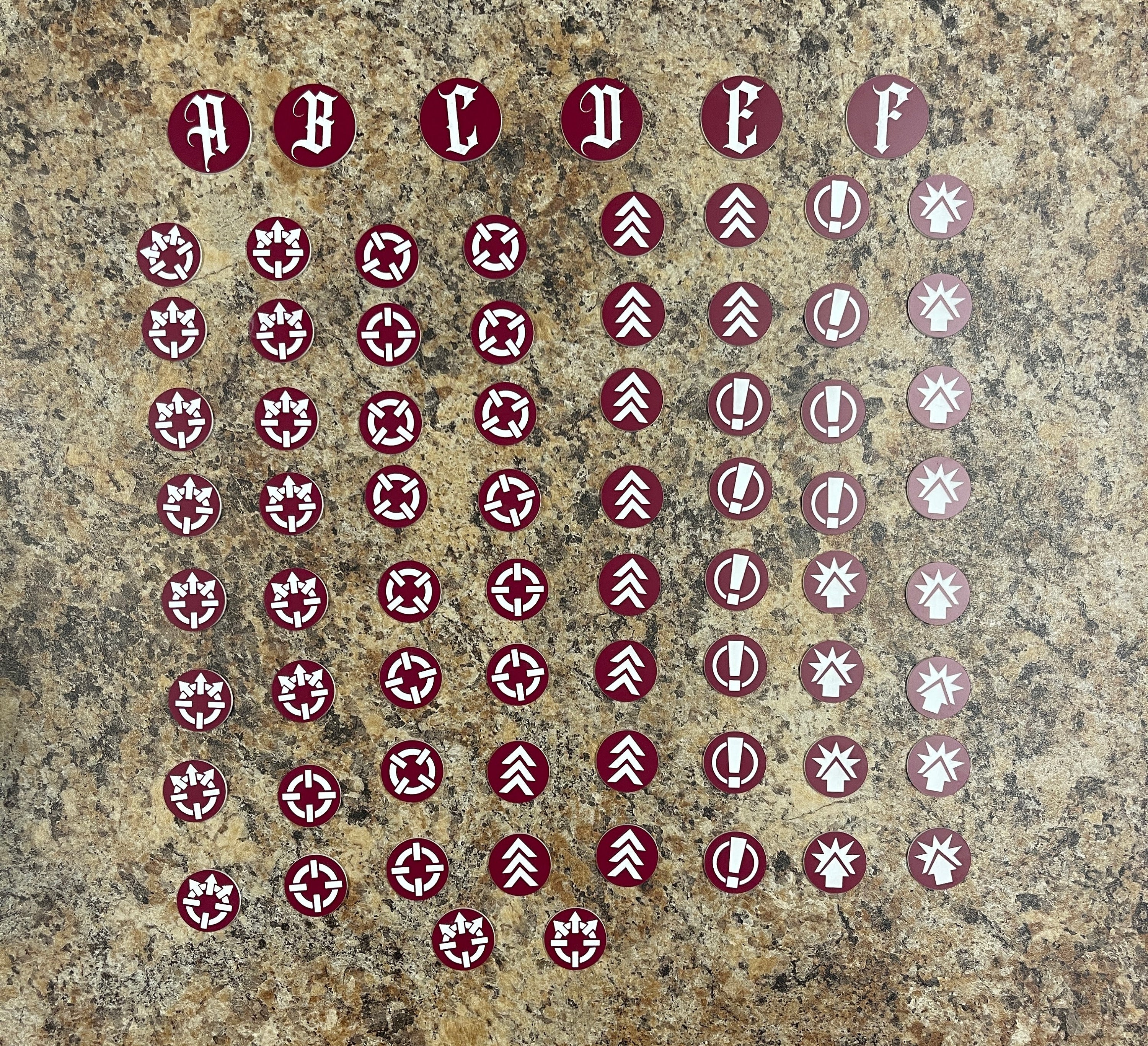 Imperialis Laser Engraved Order Token Set - 66 Tokens + 6 Objective Markers Free Shipping