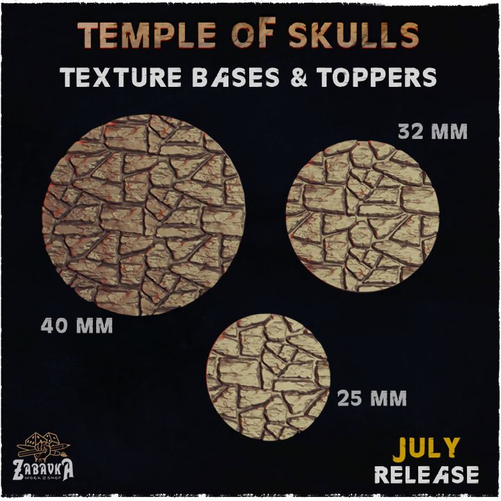 Temple of Skulls Dark Fantasy Miniature Bases – 25mm 28mm 32mm 40mm Scenic Resin Bases for Tabletop Wargaming & RPG