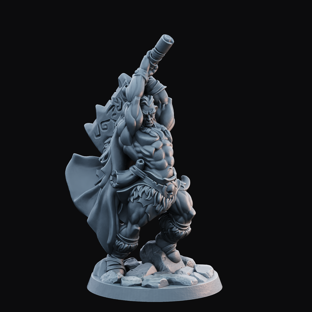 Barbarian Male 1  - Resin Printed Miniature - Heroes of the Realm