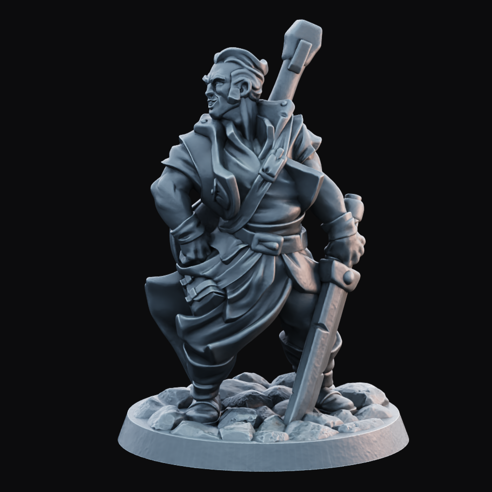 Bard Male - Resin Printed Miniature - Heroes of the Realm