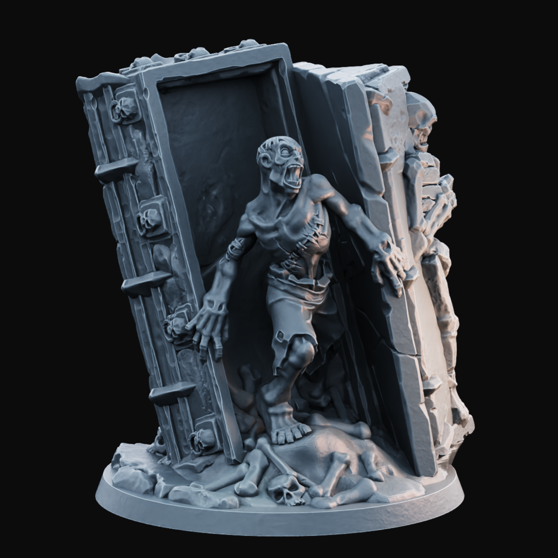 Undead Coffin 2 - Resin Printed Miniature - Legion of the Dead