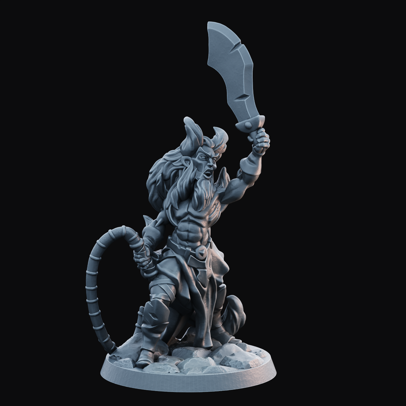 Demonkin Male 1  - Resin Printed Miniature - Heroes of the Realm