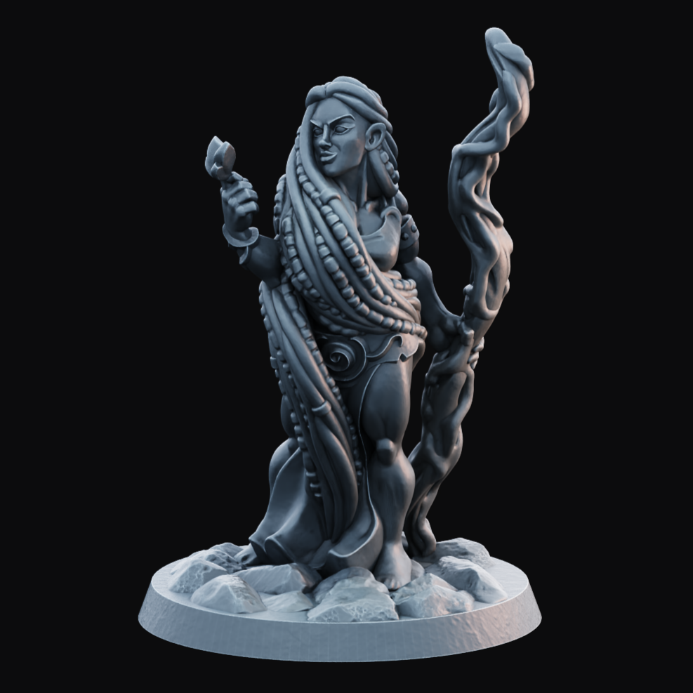 Druid Female  - Resin Printed Miniature - Heroes of the Realm