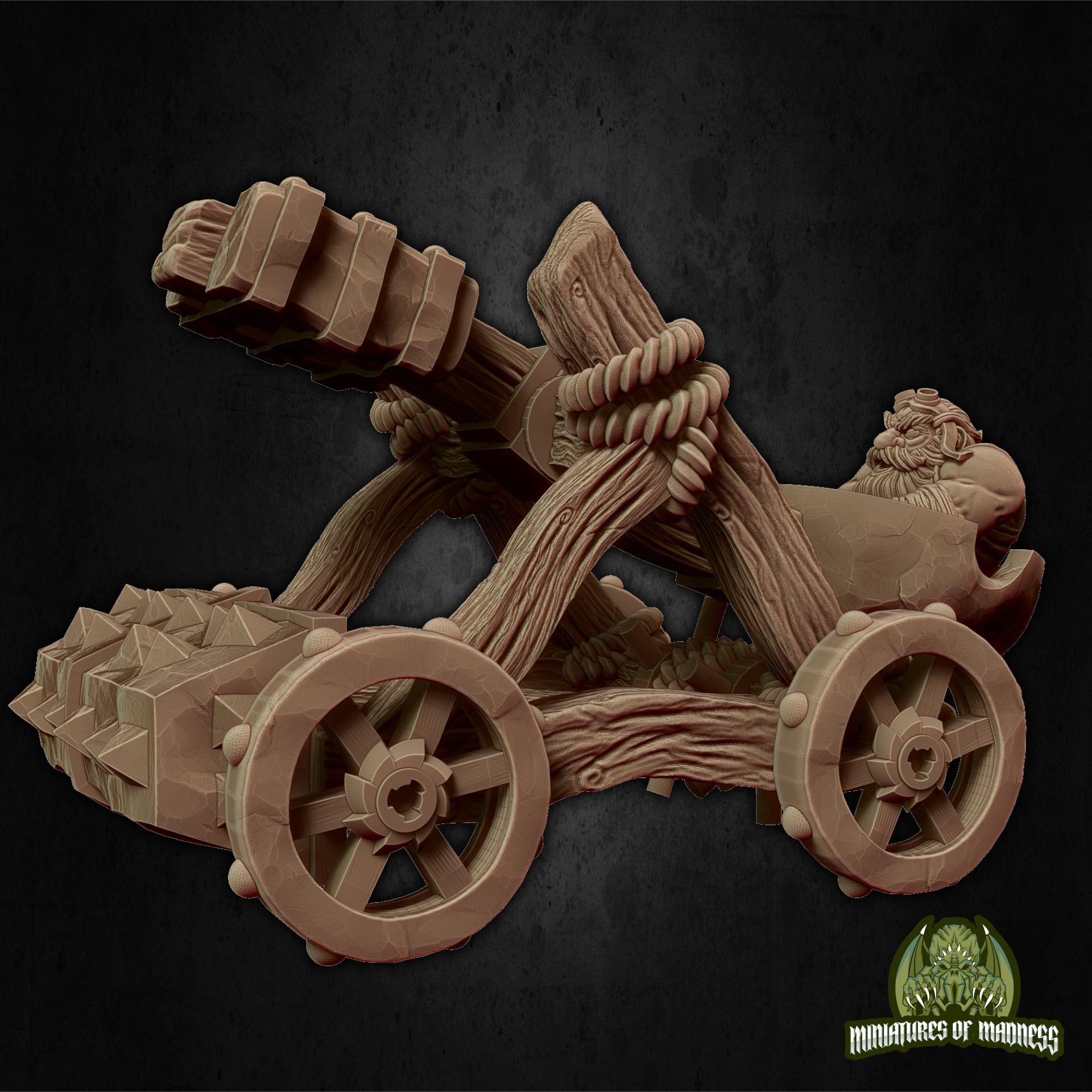 Dwarf Catapult - Resin Printed Miniature - Hold My Dwarf