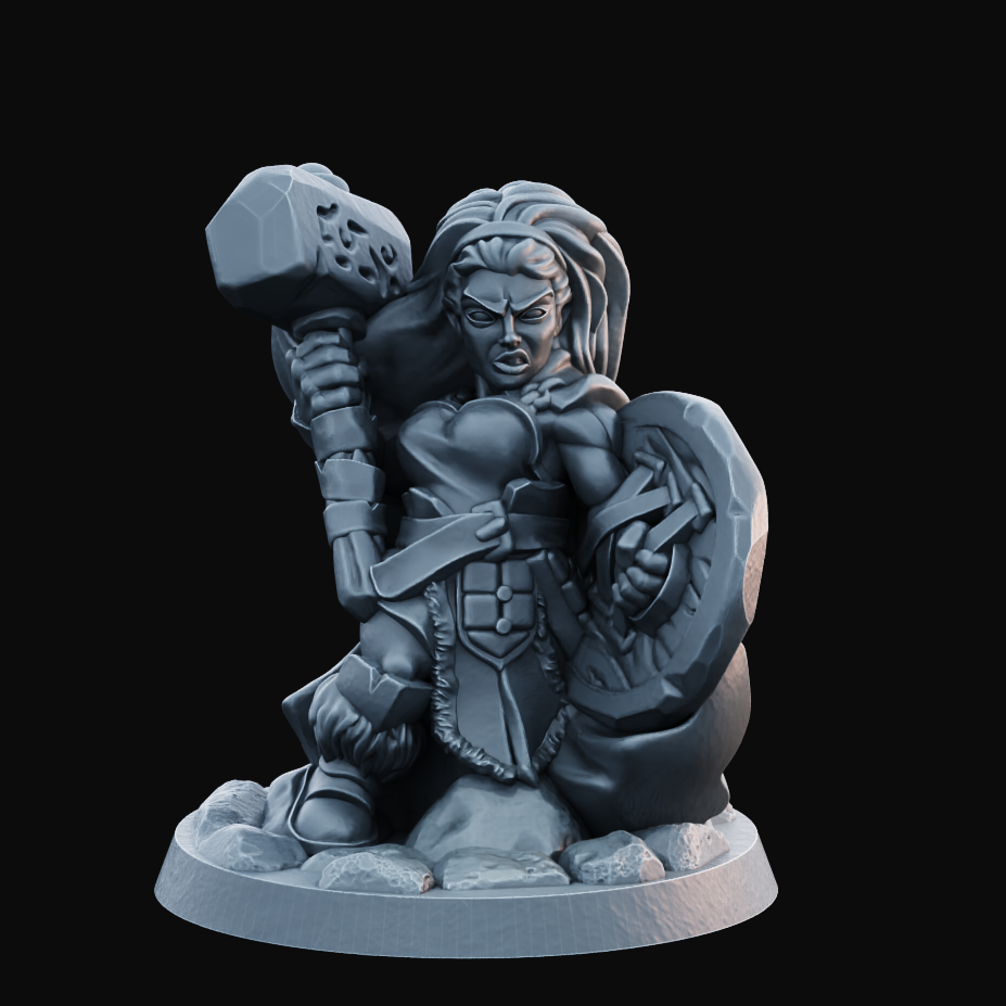 Dwarf Female  - Resin Printed Miniature - Heroes of the Realm