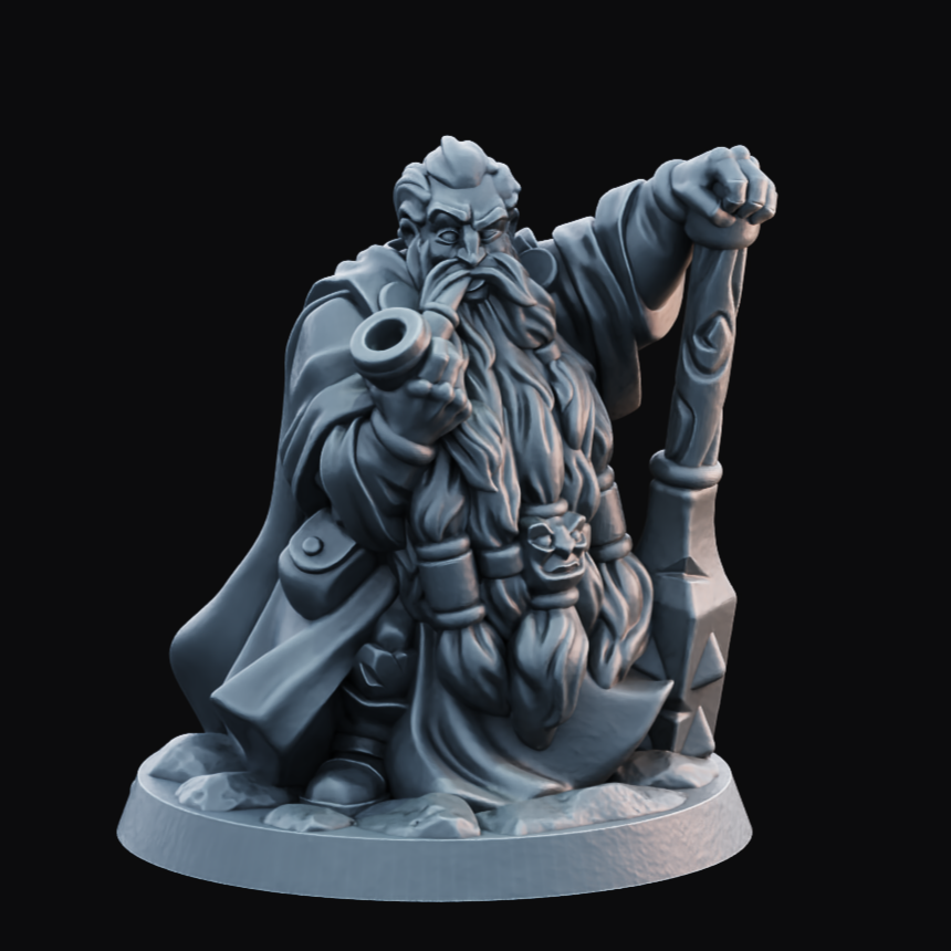 Dwarf Male 2  - Resin Printed Miniature - Heroes of the Realm