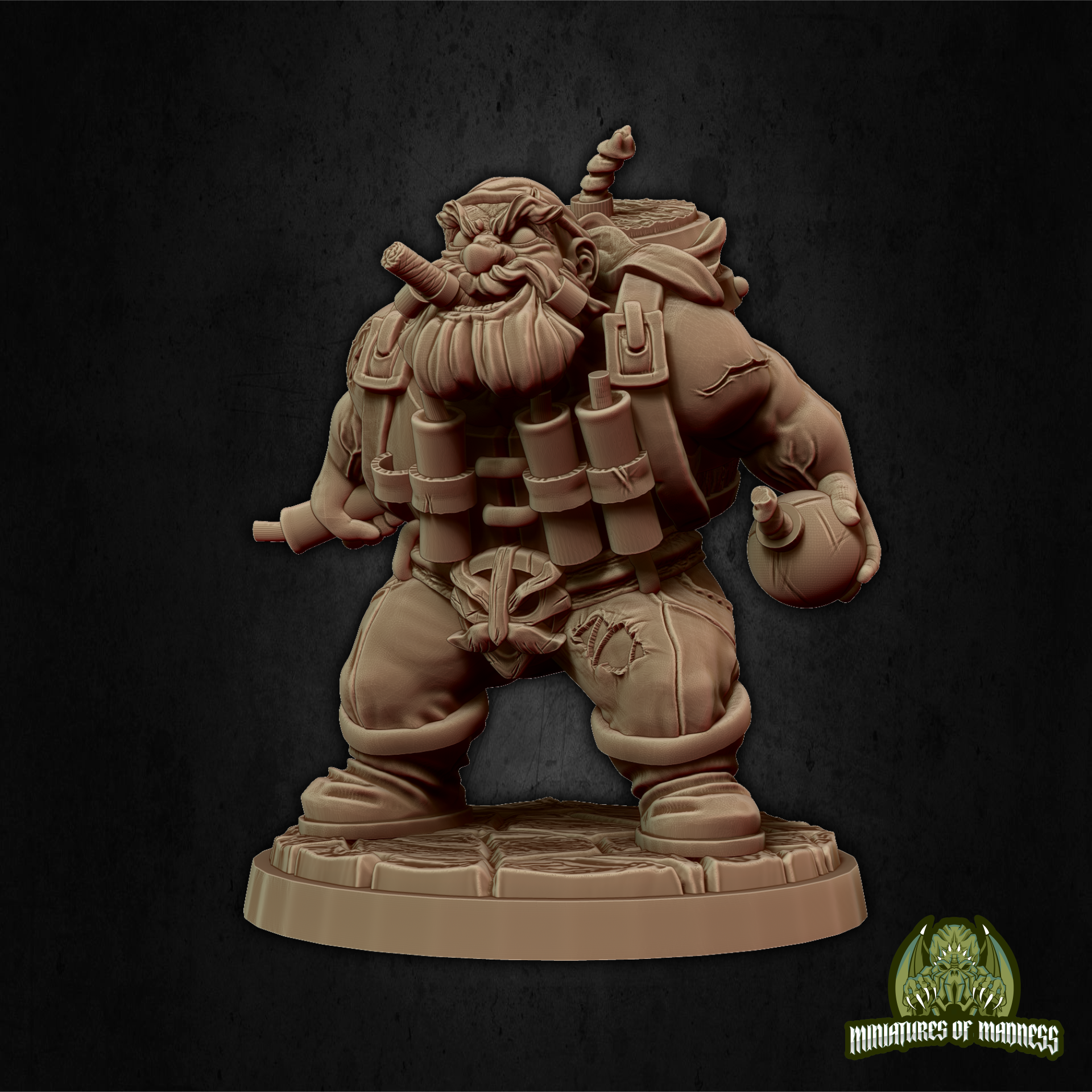 Dwari The Dynamiter - Resin Printed Miniature - Hold My Dwarf