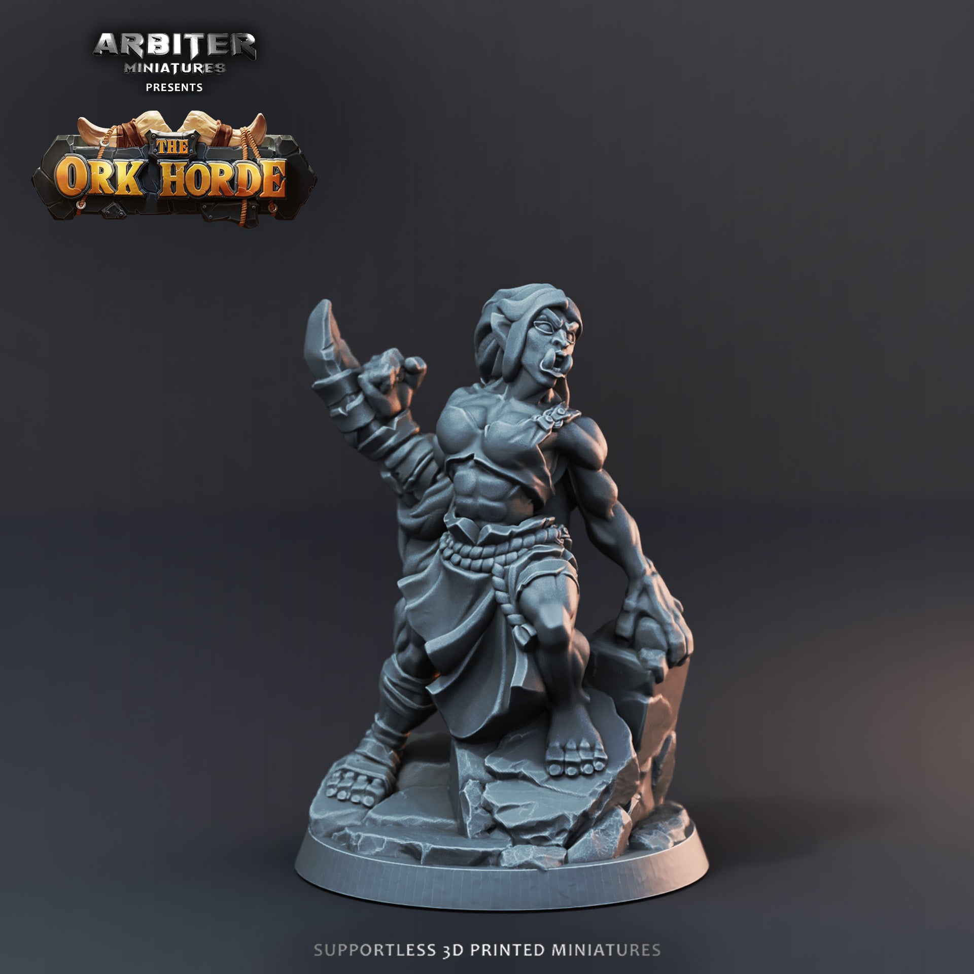 Ork Berserker 3 Female - Resin Printed Miniature - The Ork Horde