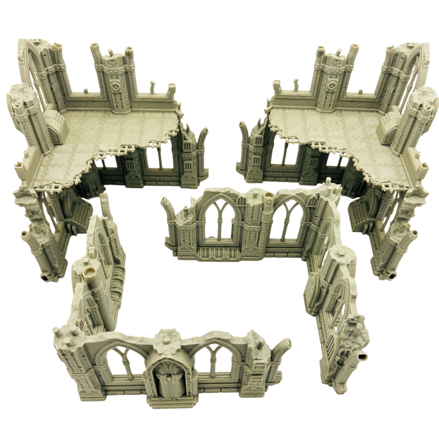 Gothic Ruins Battlefield Bundle – 28mm 32mm Tabletop Terrain Set with Scatter & Ruins