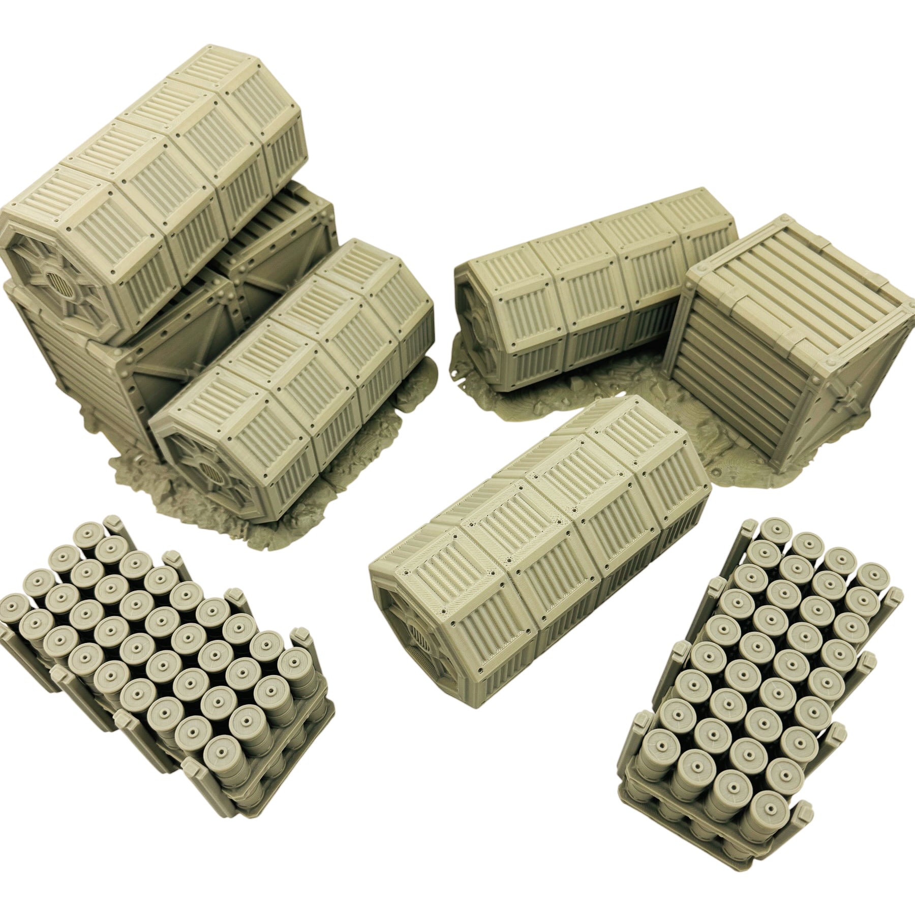 Sci-Fi Cargo Container & Supply Crate Terrain – Industrial Scatter Set for Tabletop Wargaming & RPG
