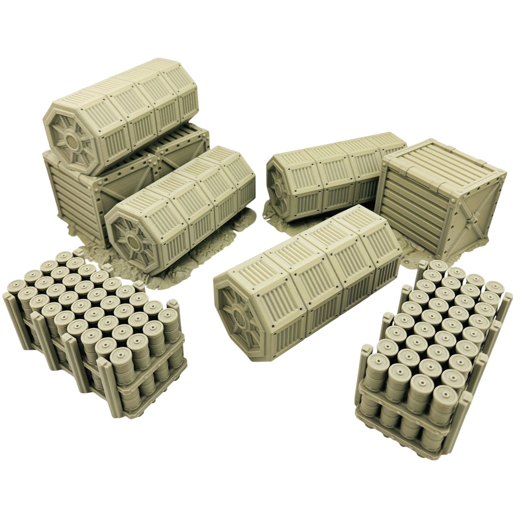 Sci-Fi Cargo Container & Supply Crate Terrain – Industrial Scatter Set for Tabletop Wargaming & RPG