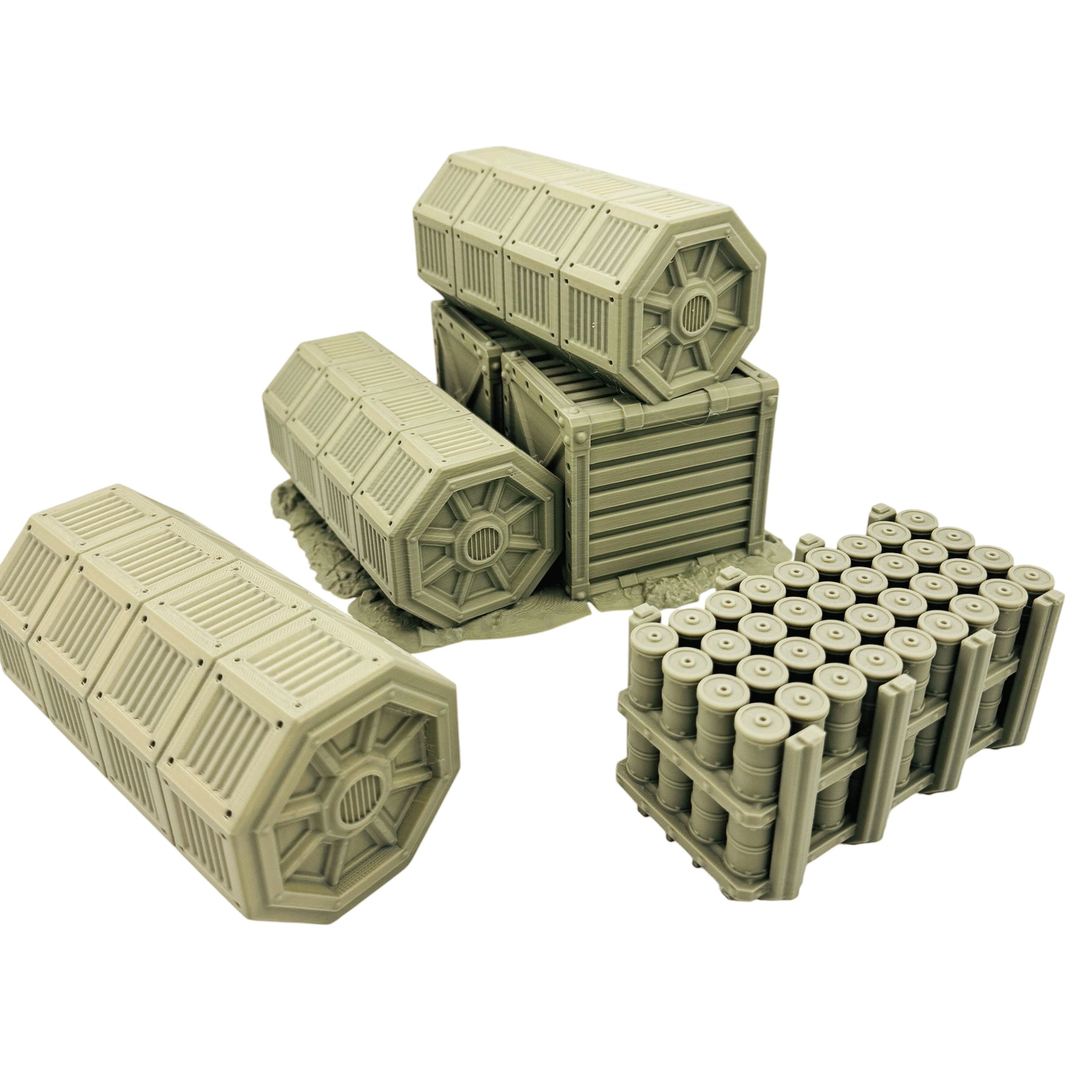 Sci-Fi Cargo Container & Supply Crate Terrain – Industrial Scatter Set for Tabletop Wargaming & RPG
