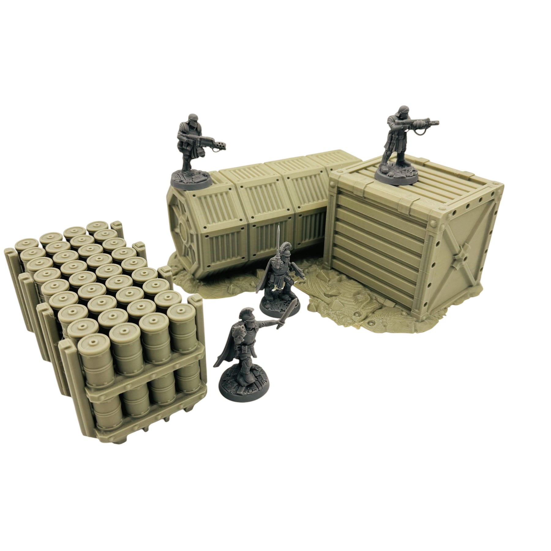 Sci-Fi Cargo Container & Supply Crate Terrain – Industrial Scatter Set for Tabletop Wargaming & RPG